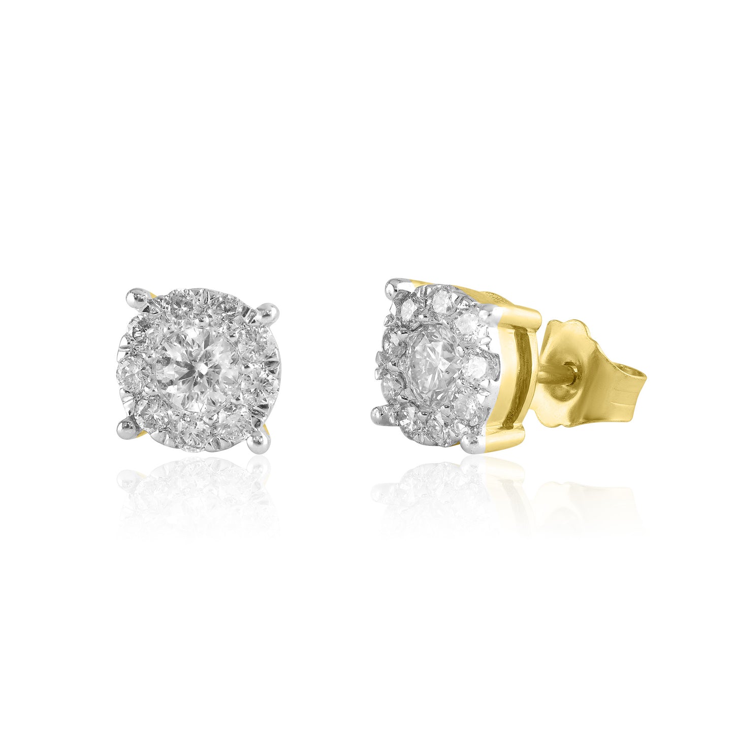 White Gold Earrings Illusion Stud Earrings dansonjewelers Danson Jewelers