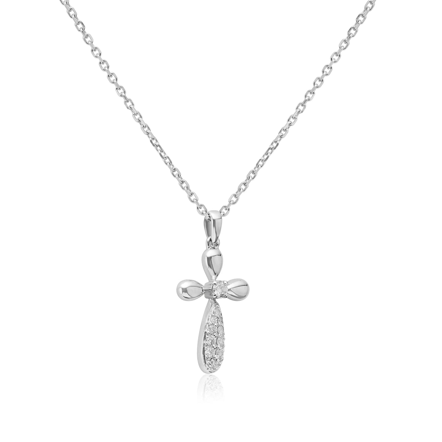 White Gold Necklaces 14k White Gold Diamond Cross Danson Jewelers Danson Jewelers