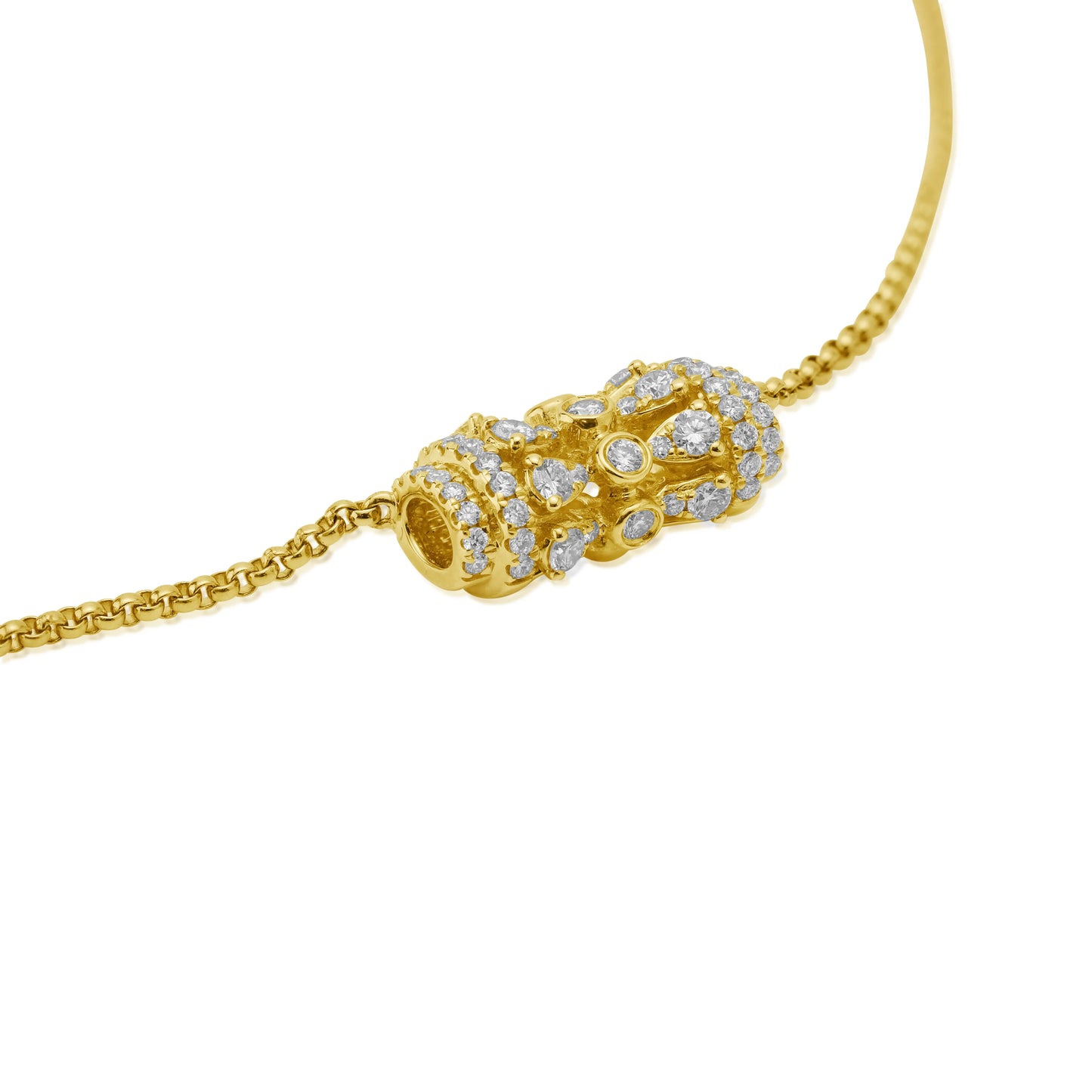 Yellow Gold Necklace 14k Yellow Gold Diamond Barrel Necklace dansonjewelers Danson Jewelers