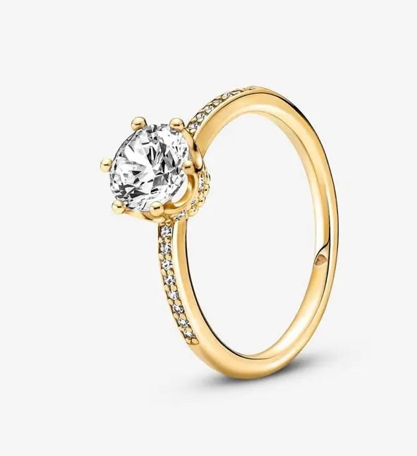 Silver Jewelry Clear Sparkling Crown Solitaire dansonjewelers Danson Jewelers