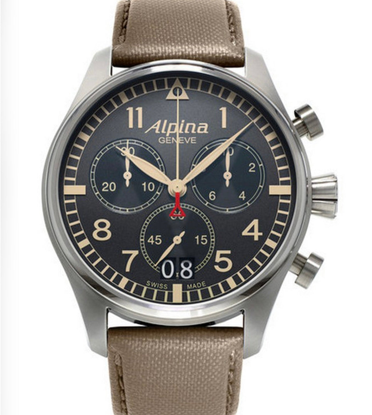 Alpina STARTIMER PILOT QUARTZ CHRONOGRAPH BIG DATE Danson Jewelers Danson Jewelers