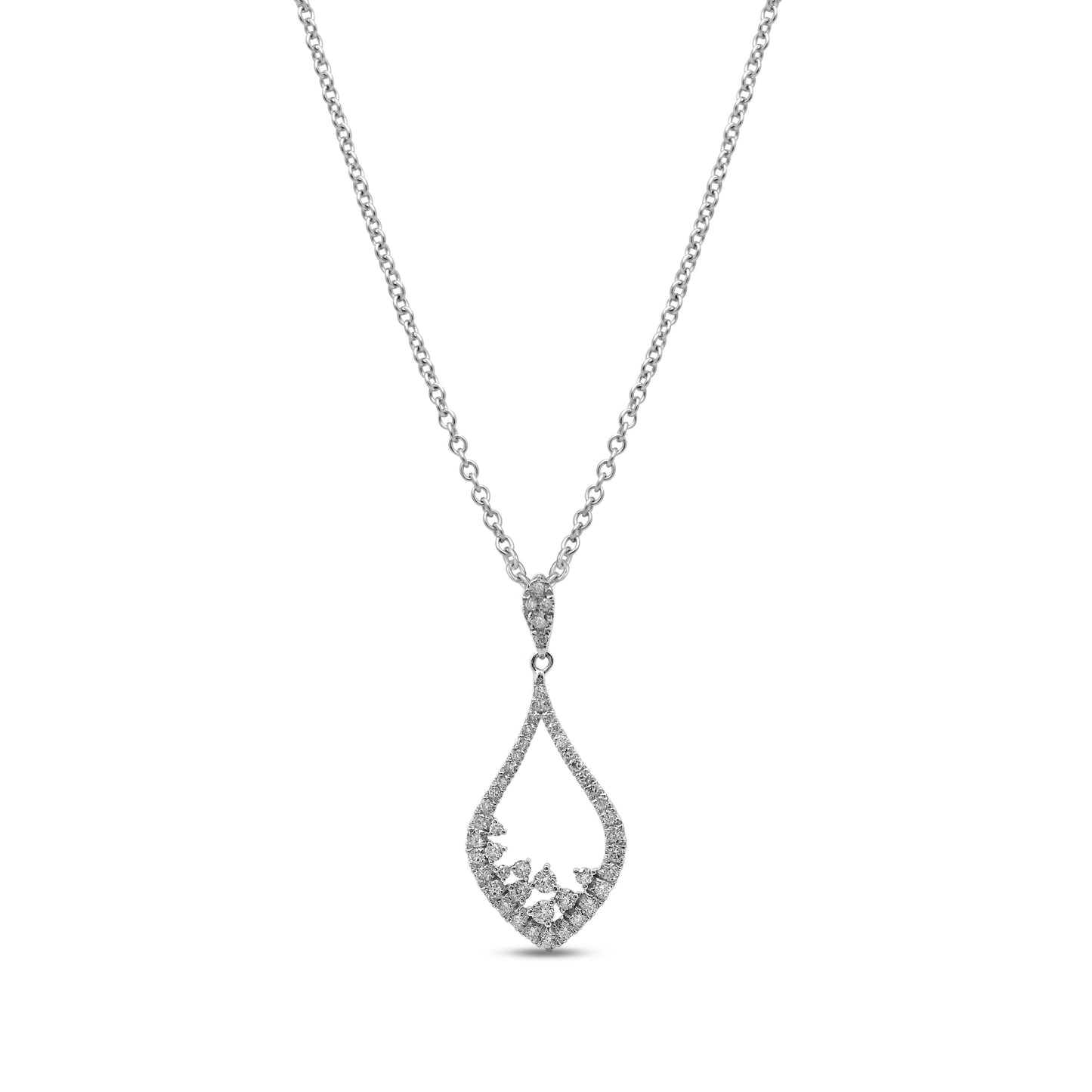 Gabriel & Co. Diamond Open Tear Drop Pendant Danson Jewelers Danson Jewelers
