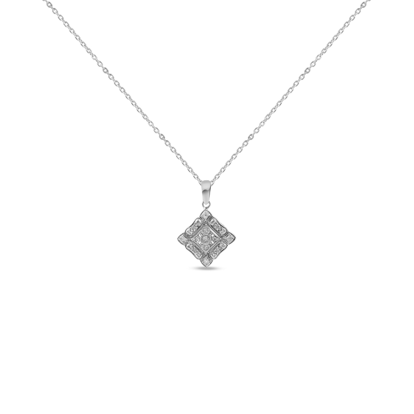 White Gold Necklaces White Gold Diamond Vintage Pendant Danson Jewelers Danson Jewelers