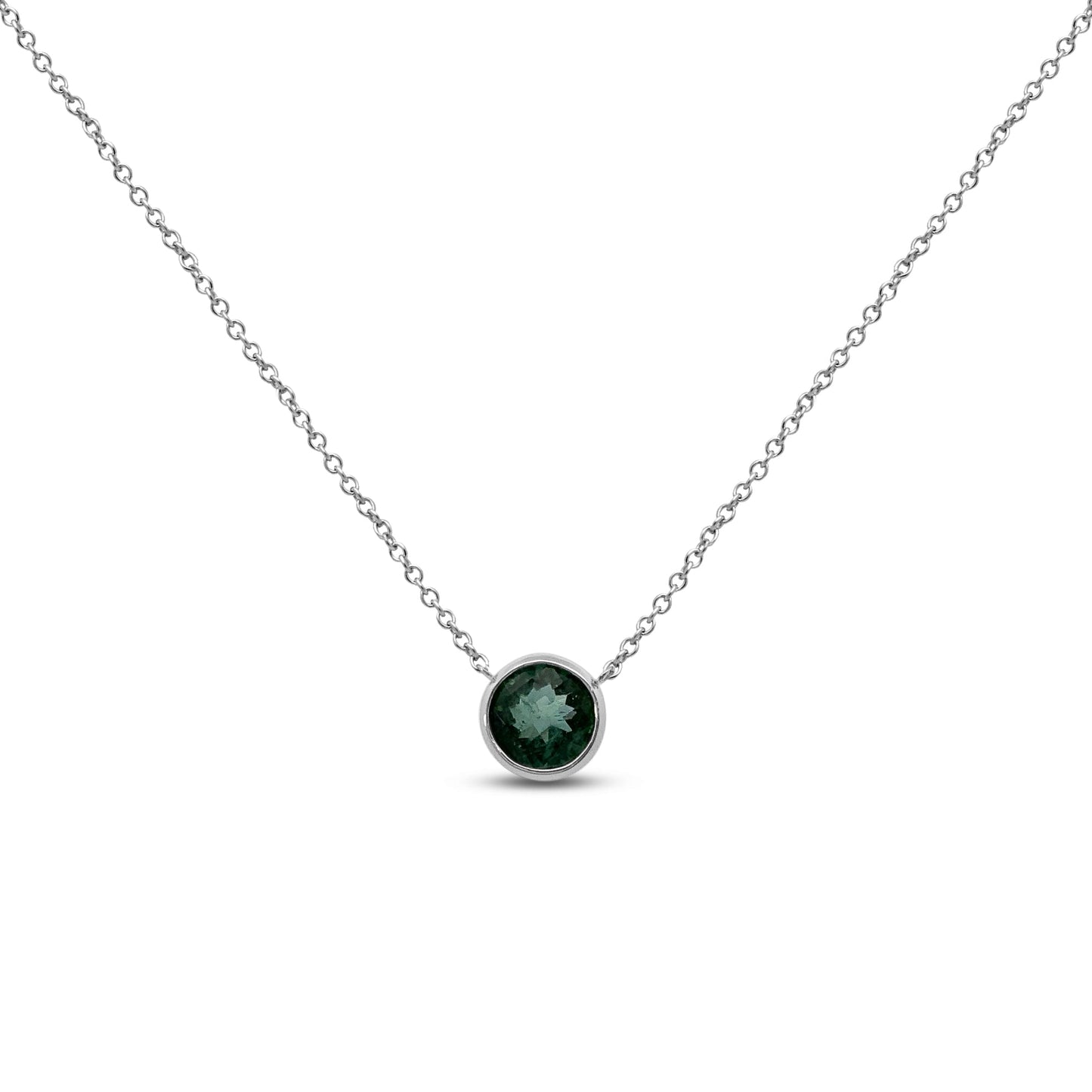 White Gold Necklaces White Gold Green Tourmaline Necklace dansonjewelers Danson Jewelers