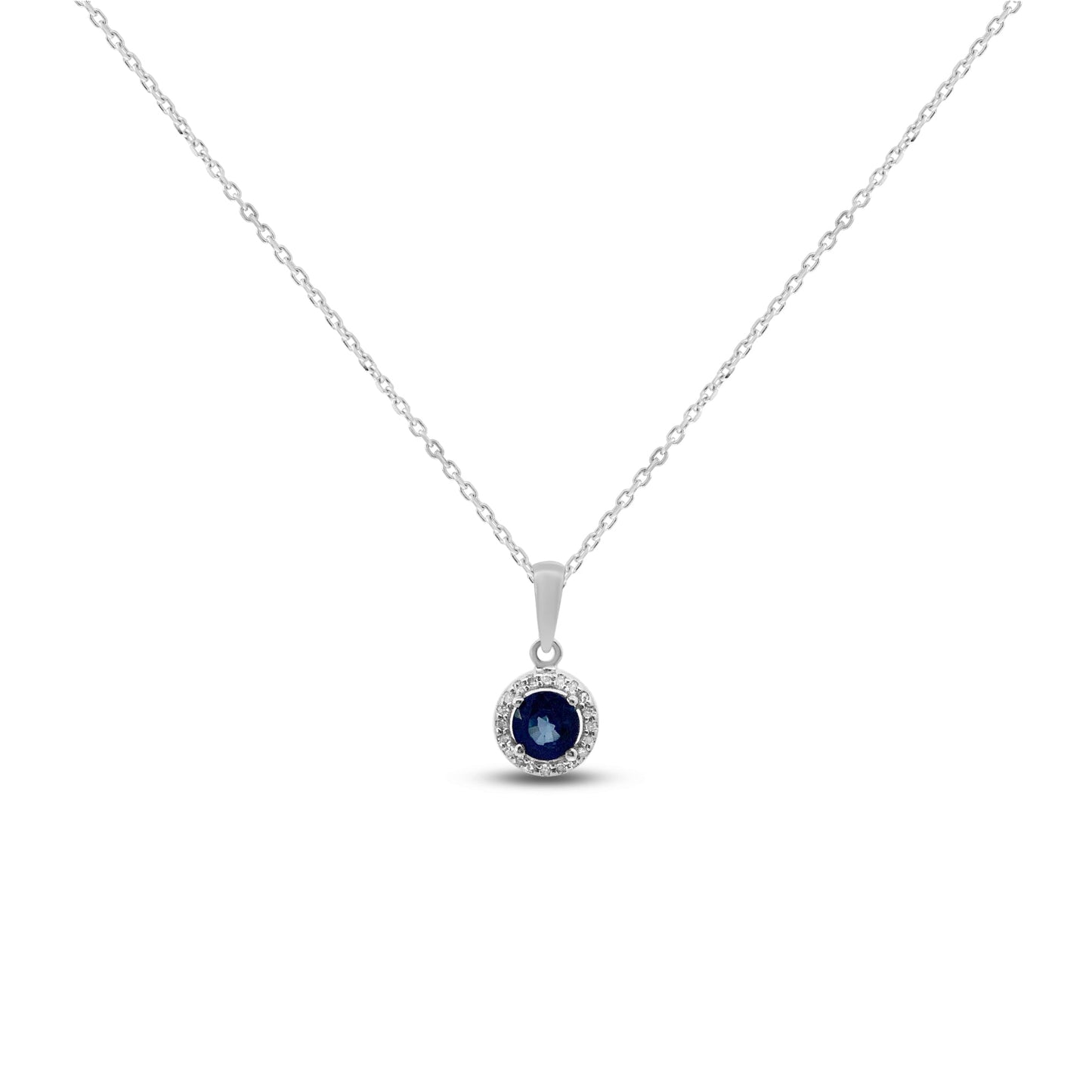 Diamond Halo Pendant With Blue Sapphire Danson Jewelers Danson Jewelers