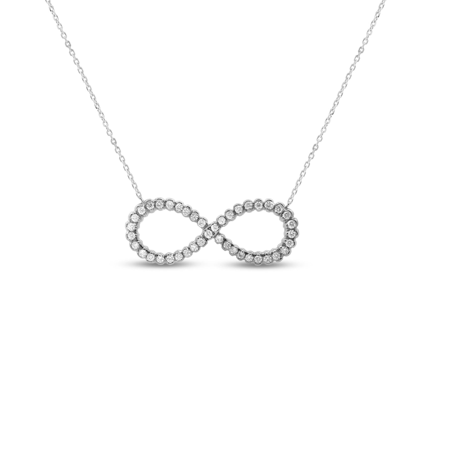 White Gold Necklaces White Gold Diamond Infinity Pendant dansonjewelers Danson Jewelers