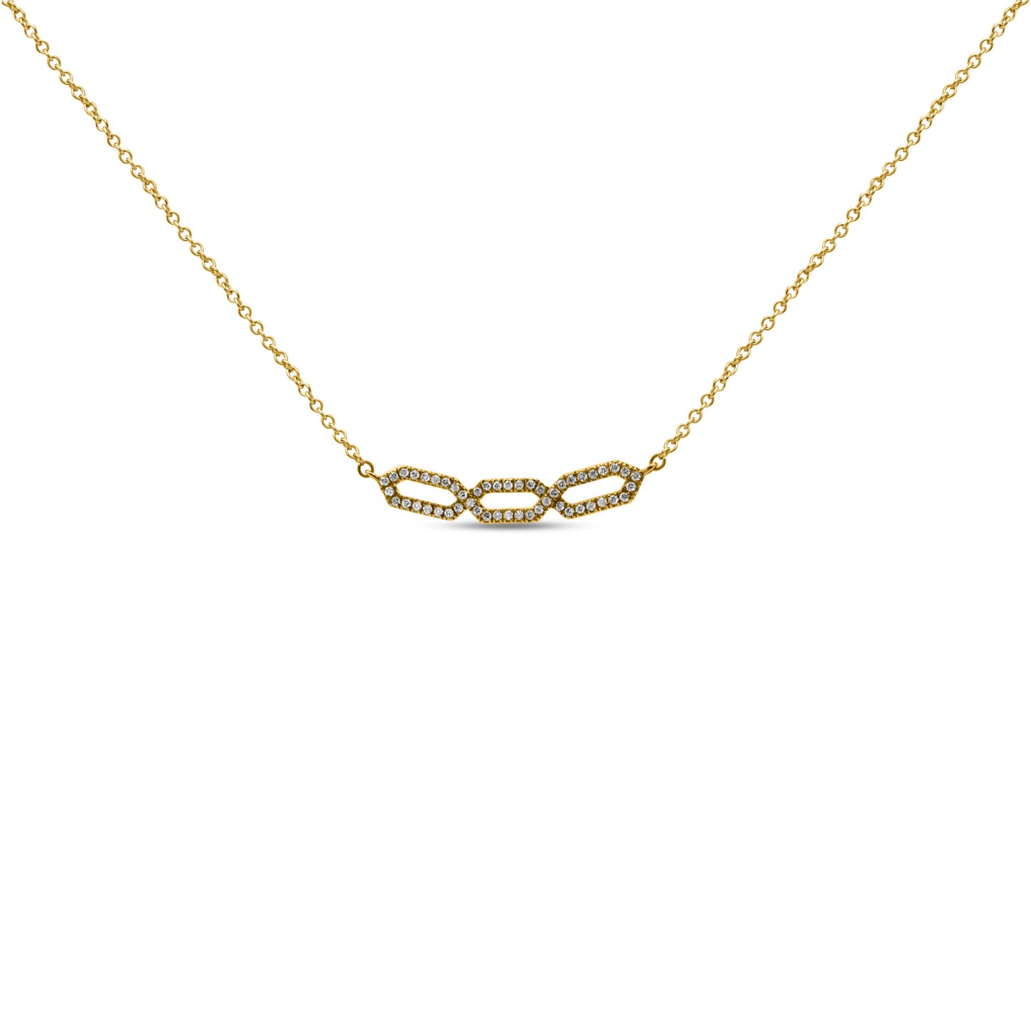 Yellow Gold Necklace Yellow Gold Diamond Link Pendant dansonjewelers Danson Jewelers