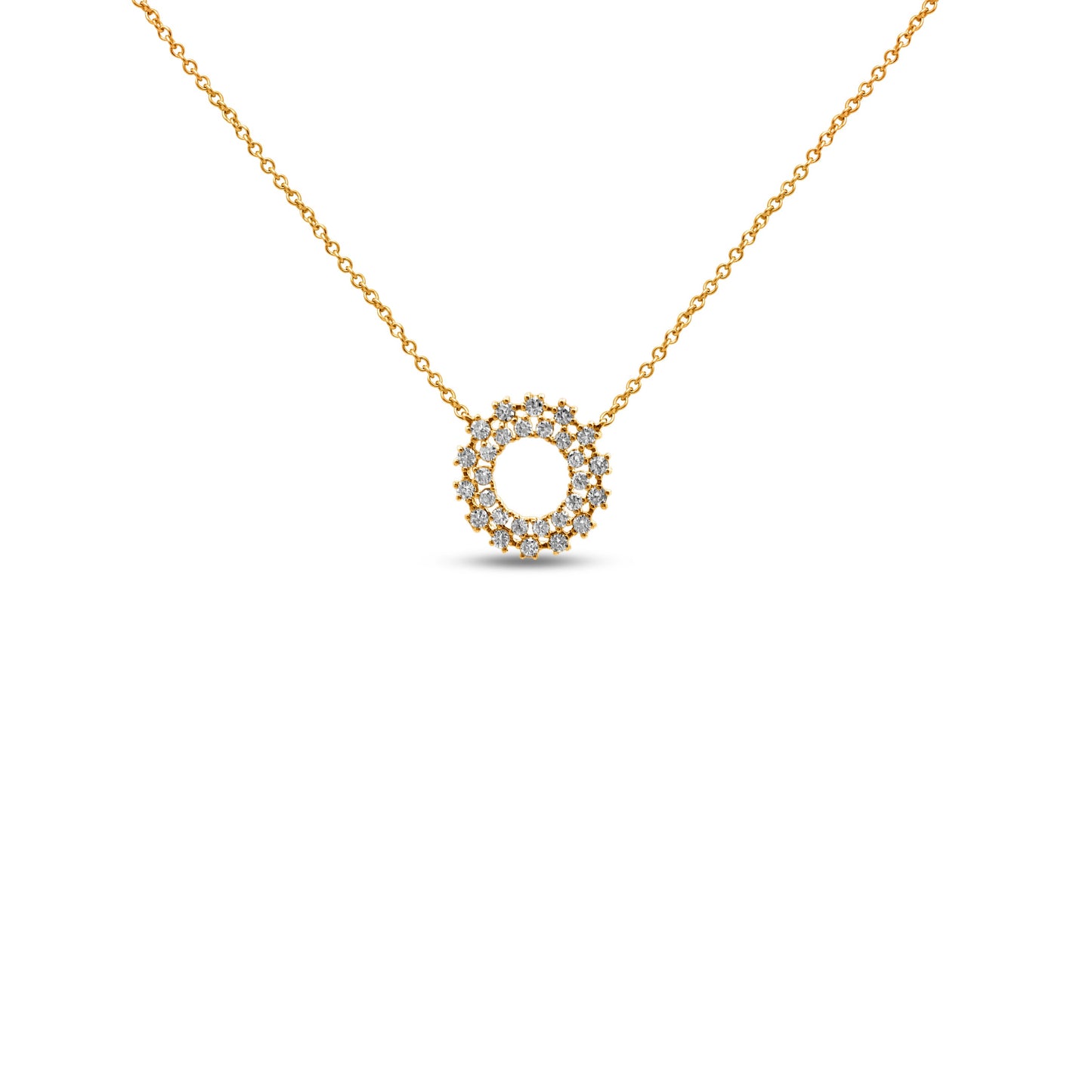 Yellow Gold Necklace Yellow Gold Diamond Open Circle Pendant Danson Jewelers Danson Jewelers