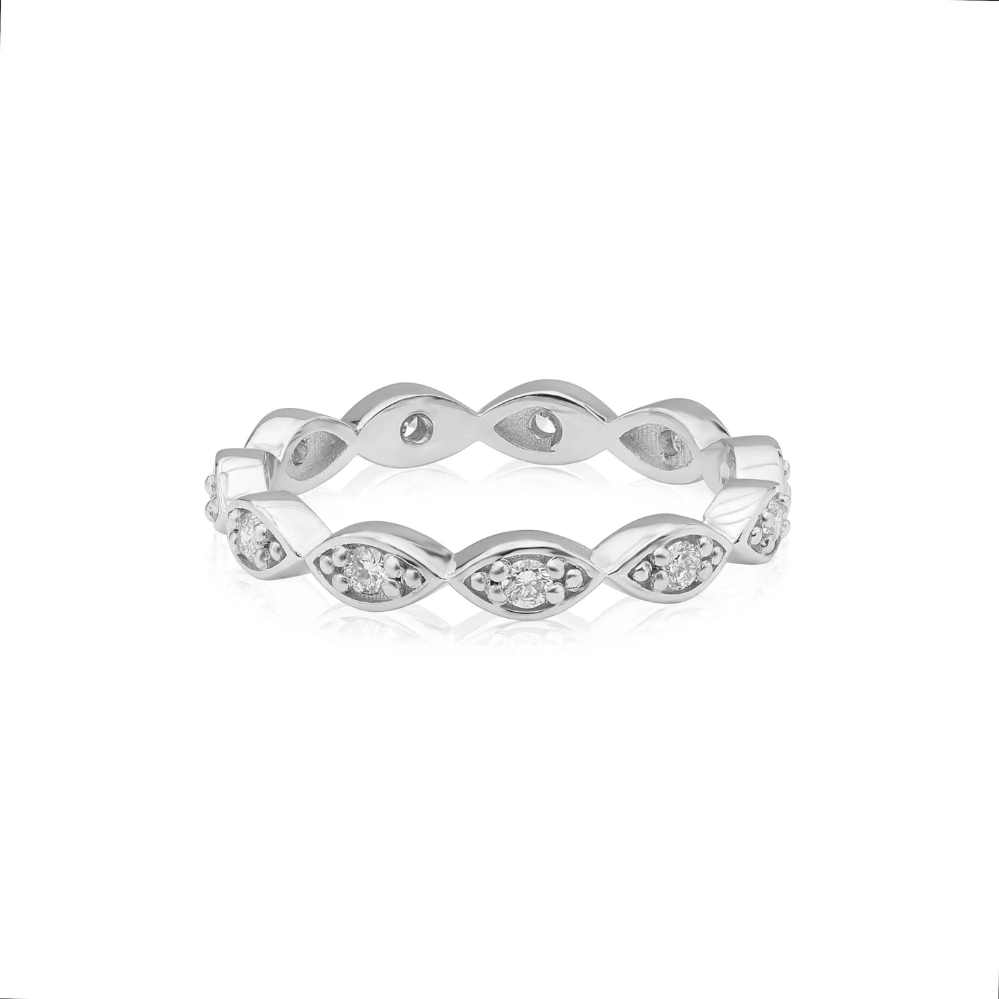 Yellow Gold Ladies Rings Marquise Shaped Vintage Eternity Band Danson Jewelers Danson Jewelers