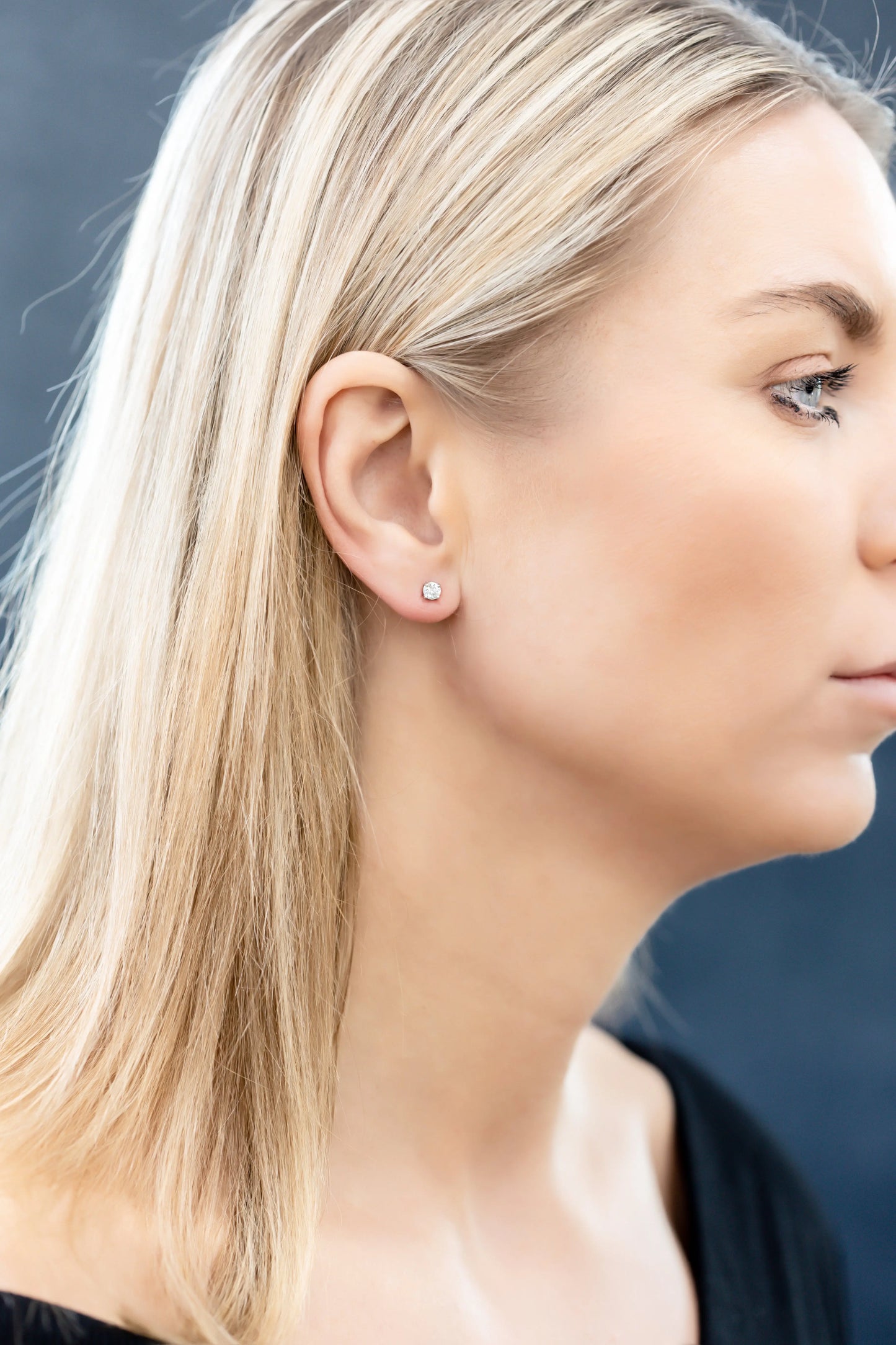 White Gold Earrings Natural Brilliant Cut Diamond Stud Earrings Danson Jewelers Danson Jewelers