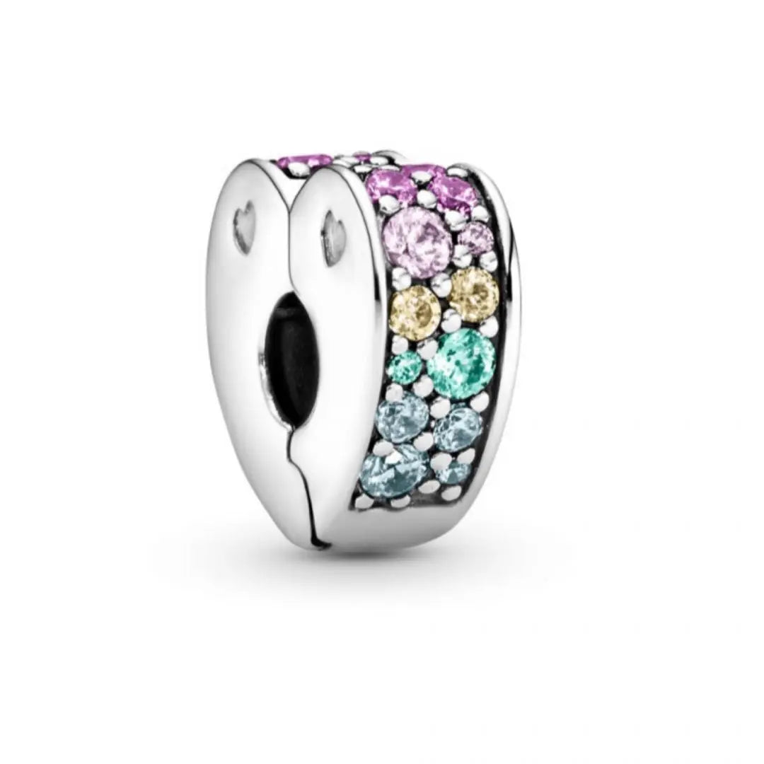 Pandora Arcs of Love, Multicolored Crystals Clip Charm - Danson Jewelers Silver Jewelry