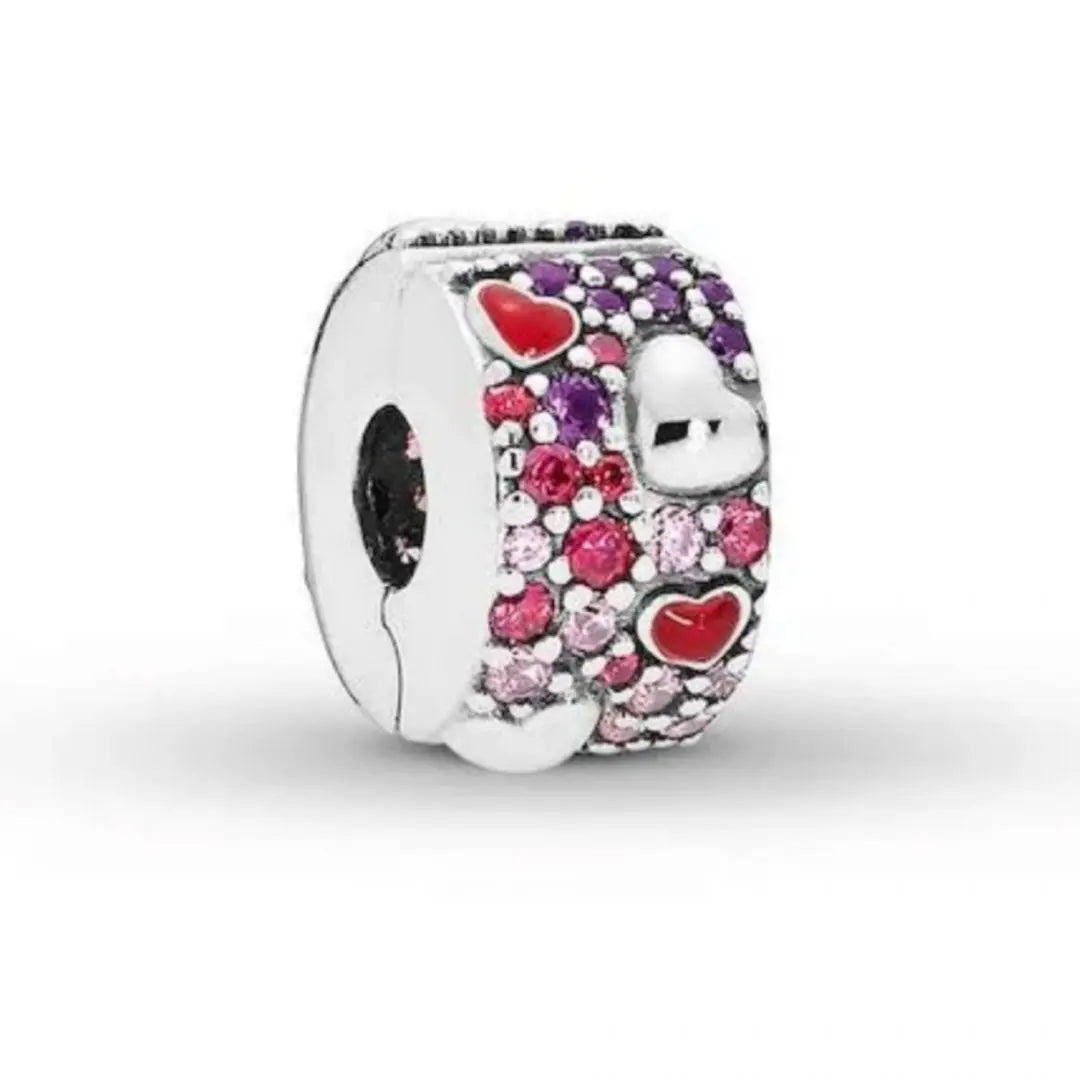 Pandora Asymmetric Hearts of Love Clip Charm - Danson Jewelers Silver Jewelry