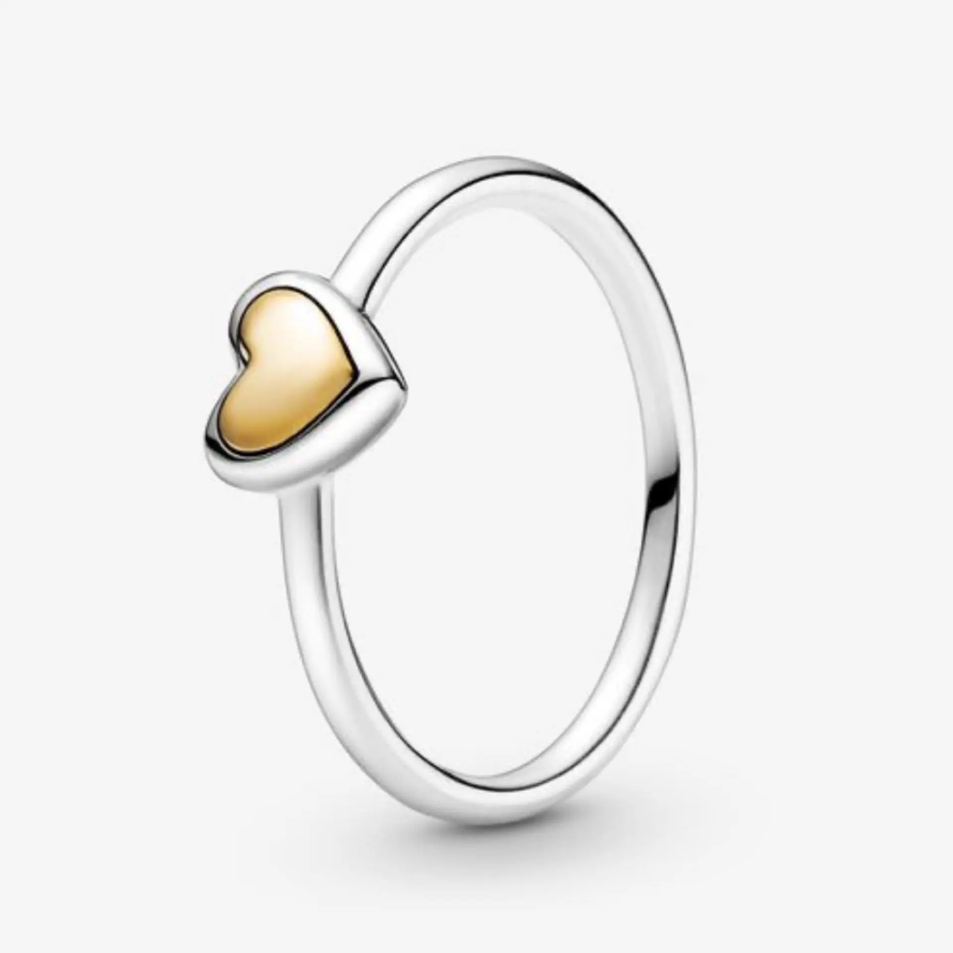 Pandora Domed Golden Heart Ring/14k Danson Jewelers