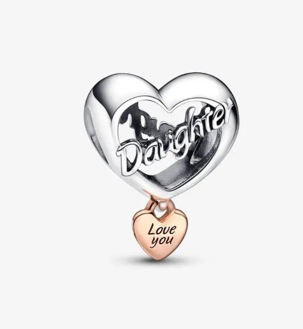 Silver Jewelry Pandora Love You Daughter Heart Charm dansonjewelers Danson Jewelers