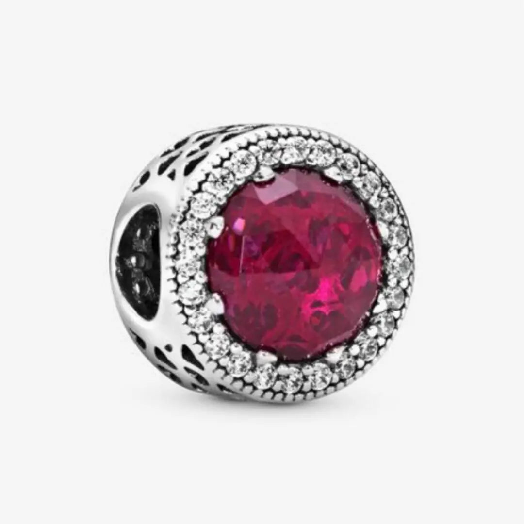 Pandora Sparkling Charm Cerise Pink Crystal Charm - Danson Jewelers Silver Jewelry