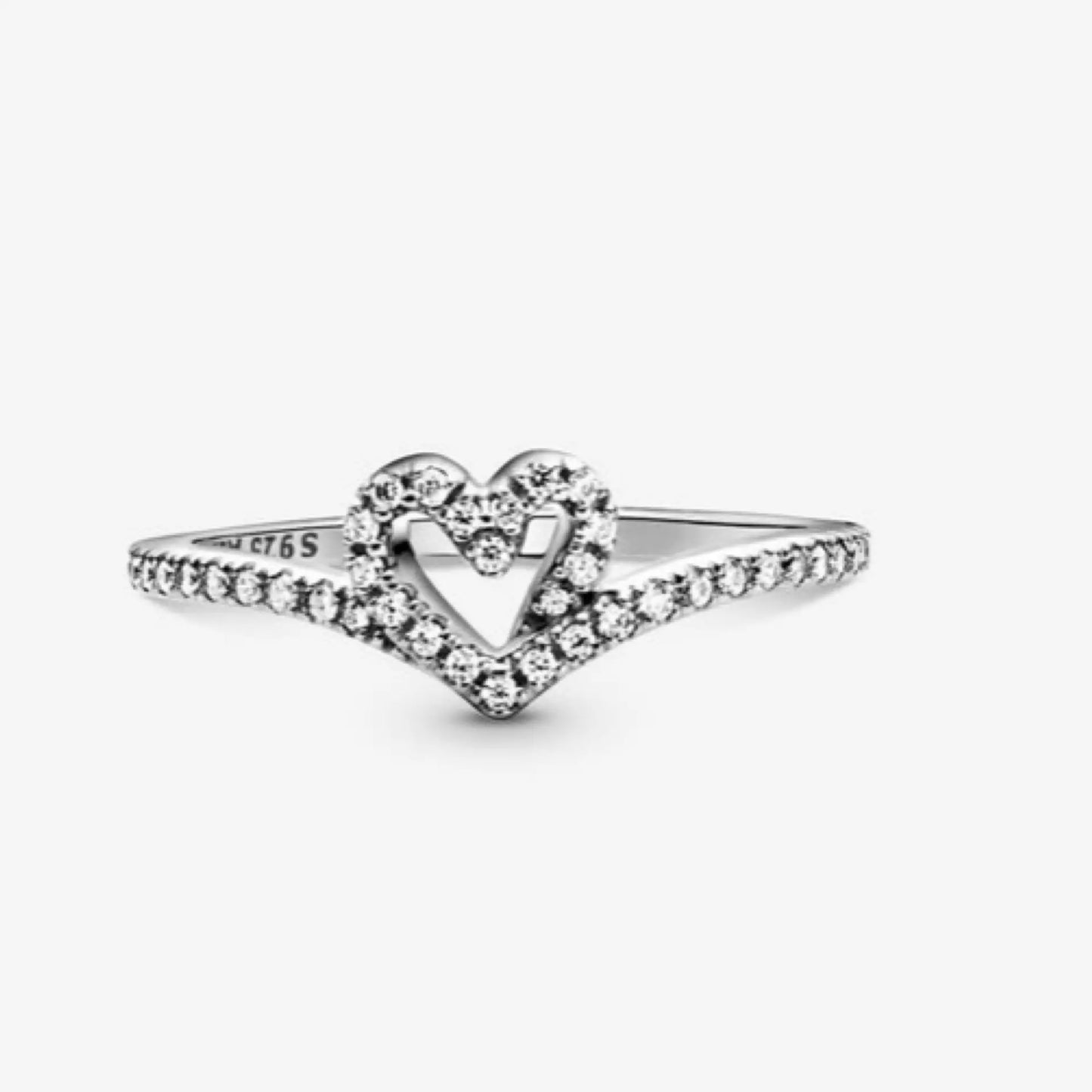 Pandora Pandora Sparkling Heart Wishbone Ring Danson Jewelers Danson Jewelers