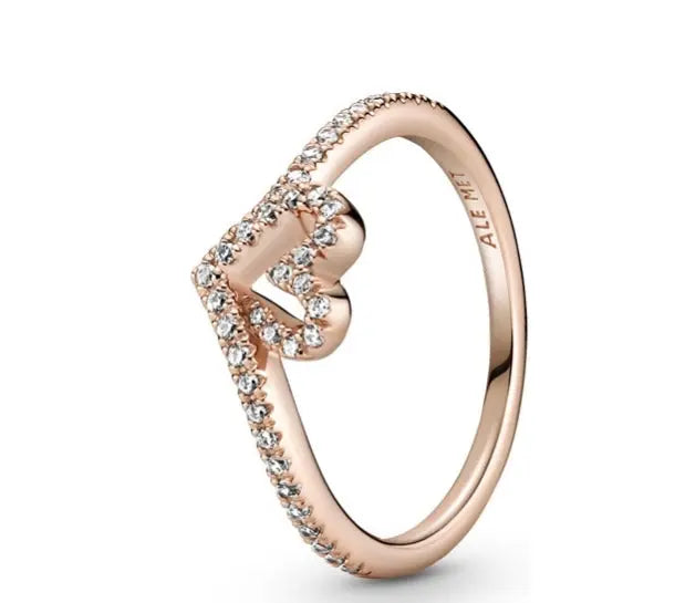 Pandora Sparkling Wishbone Heart Ring Danson Jewelers