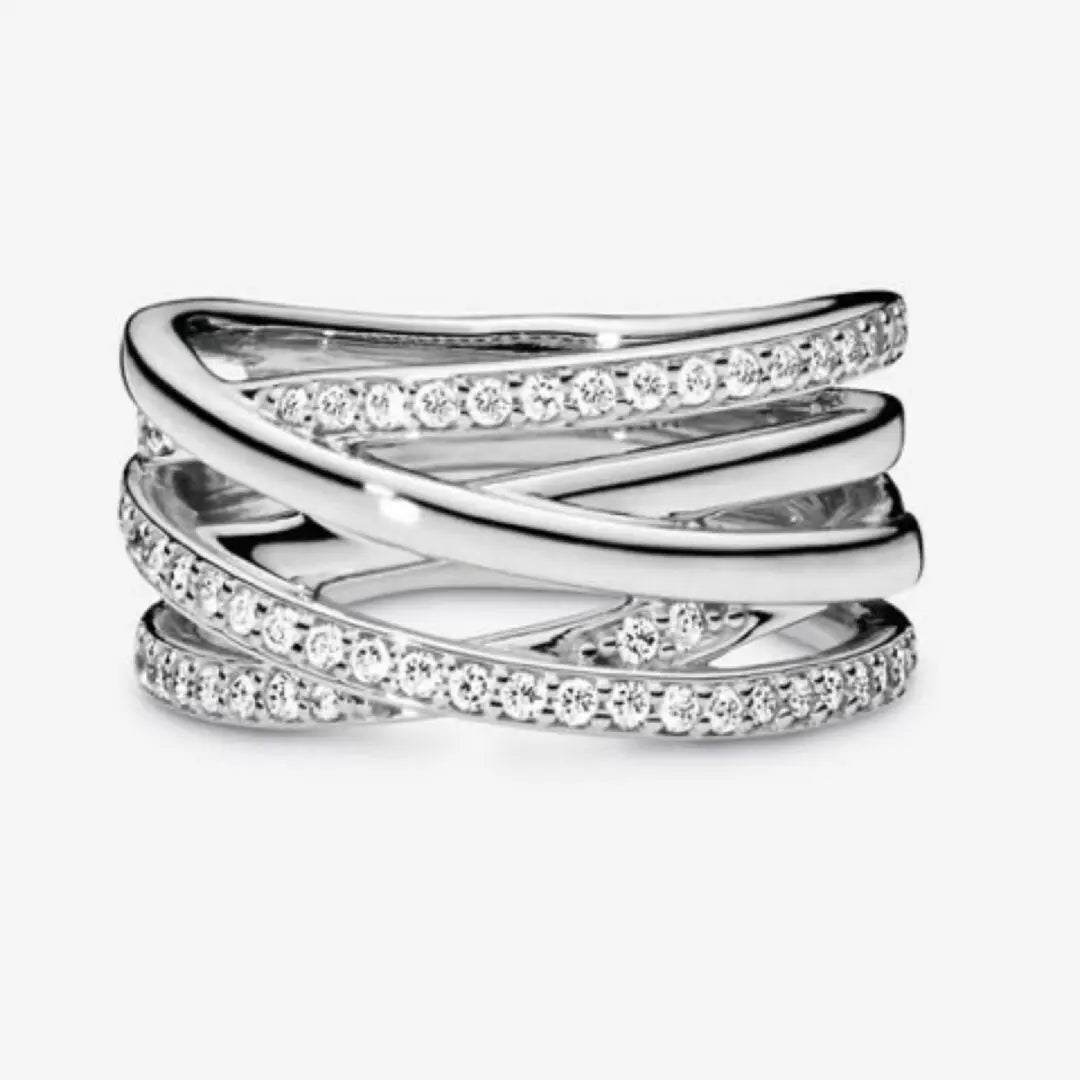 Pandora Sparkling & Polished Lines Ring - Danson Jewelers Silver Jewelry