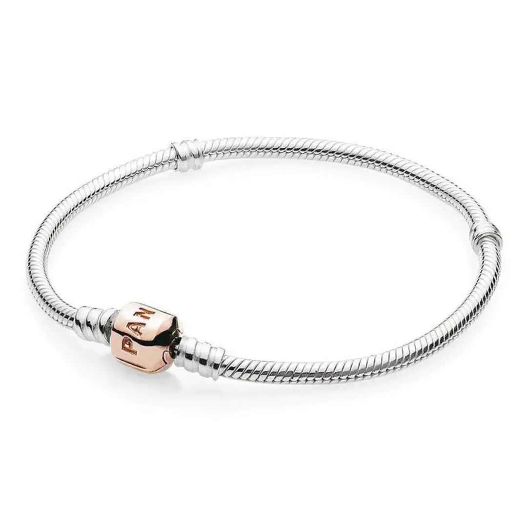 Pandora Sterling Silver Snake Chain with Pandora Rose Barrel Clasp - Danson Jewelers Silver Jewelry