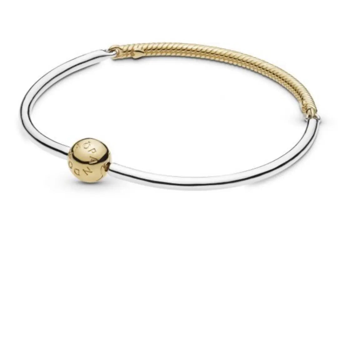 Pandora Three Link Bangle Sterling Silver and Pandora Shine - Danson Jewelers Silver Jewelry