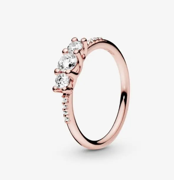 Silver Jewelry Pandora Three Stone Ring dansonjewelers Danson Jewelers