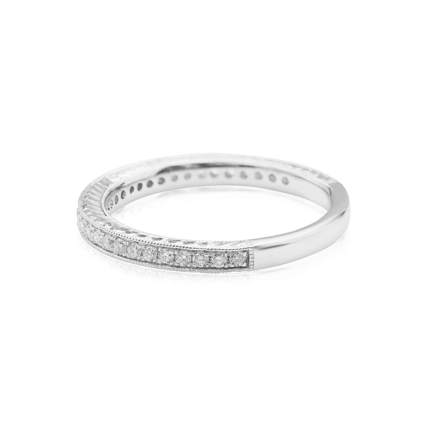 White Gold Ladies Rings Vintage Prong Set Diamond Band Danson Jewelers Danson Jewelers