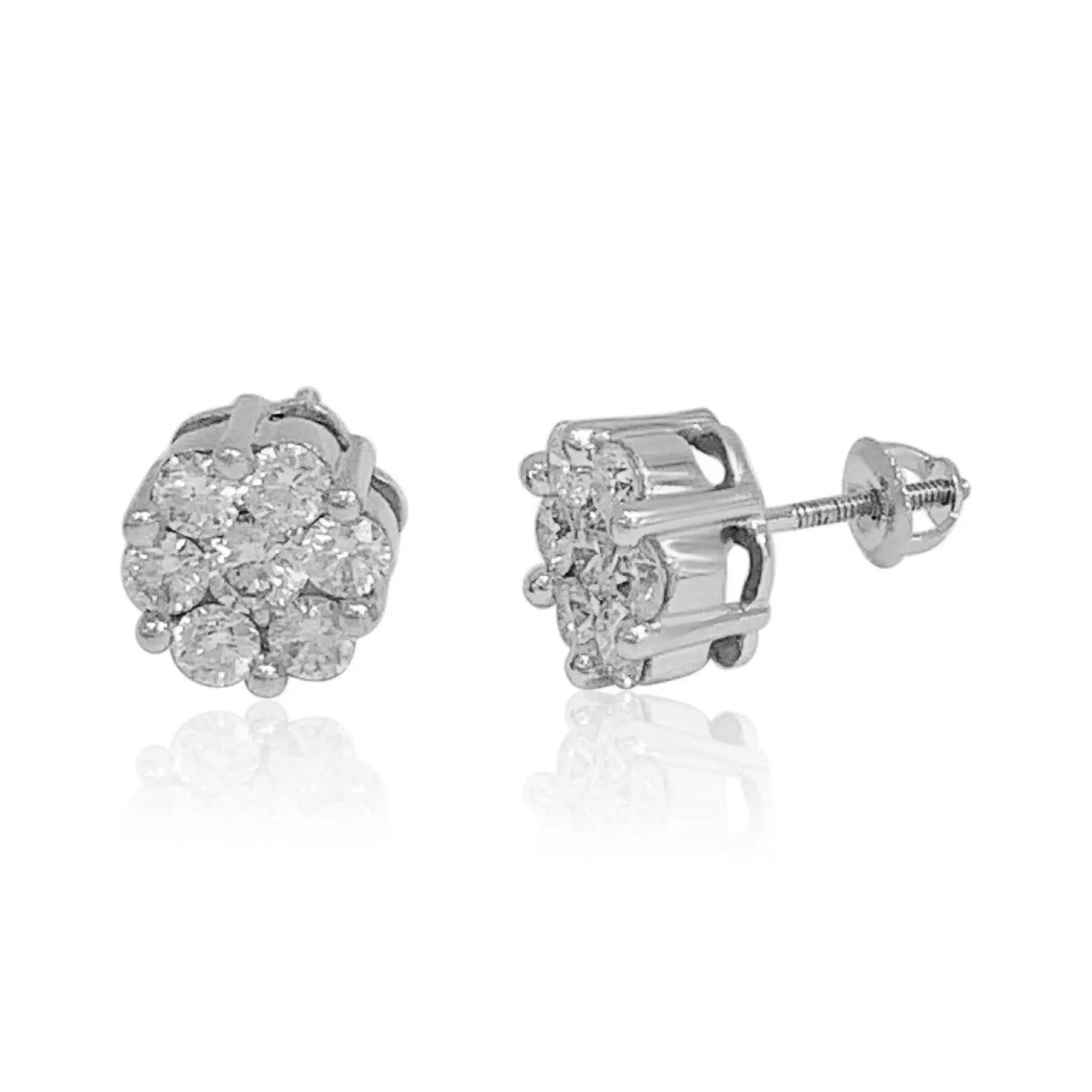 White Gold Earrings White Gold Diamond Cluster Earrings Danson Jewelers Danson Jewelers