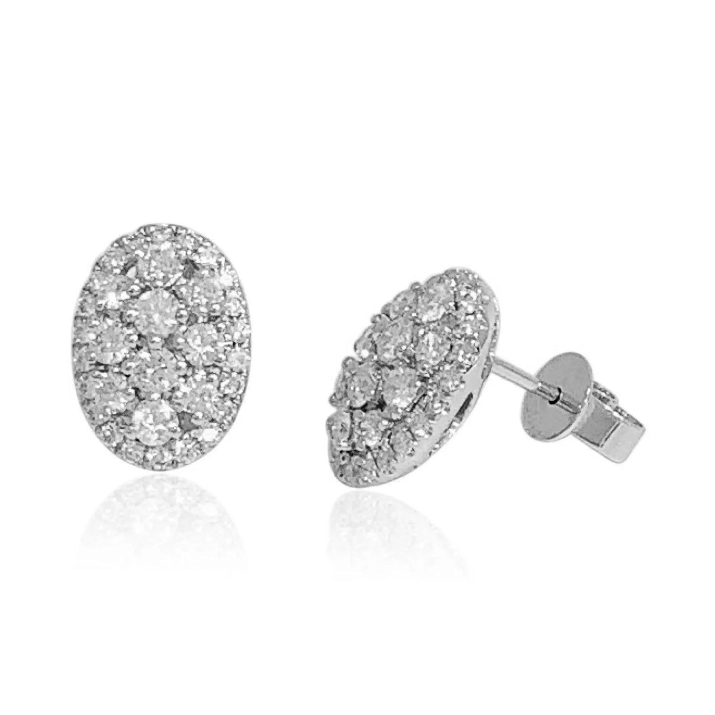 White Gold Earrings White Gold Diamond Cluster Studds Danson Jewelers Danson Jewelers