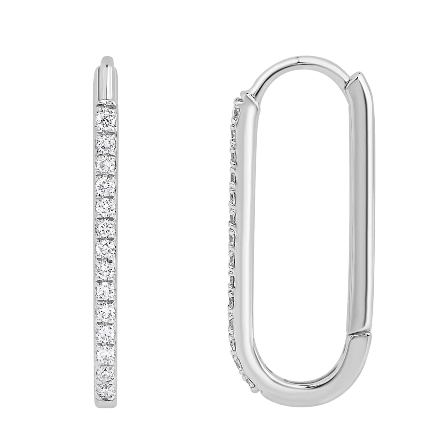 White Gold Earrings White Gold Diamond Paper Clip Earring Danson Jewelers Danson Jewelers