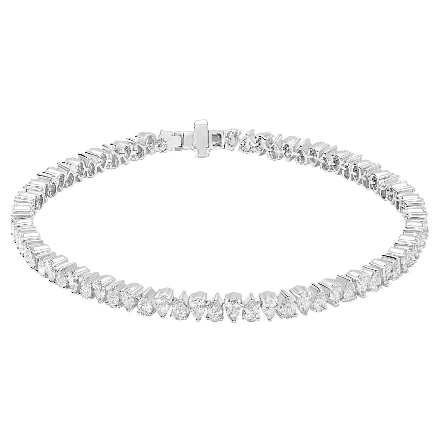 Bracelets White Gold Diamond Pear Shape Tennis Bracelet Danson Jewelers Danson Jewelers