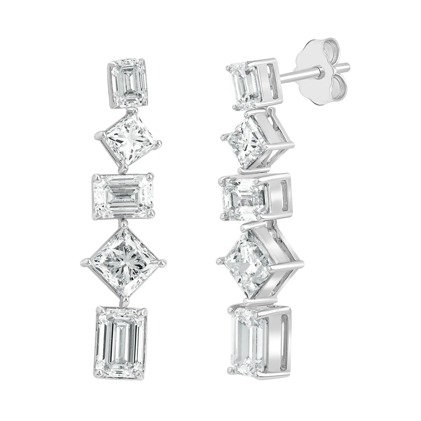 White Gold Earrings White Gold Fancy Diamond Drop Earrings Danson Jewelers Danson Jewelers