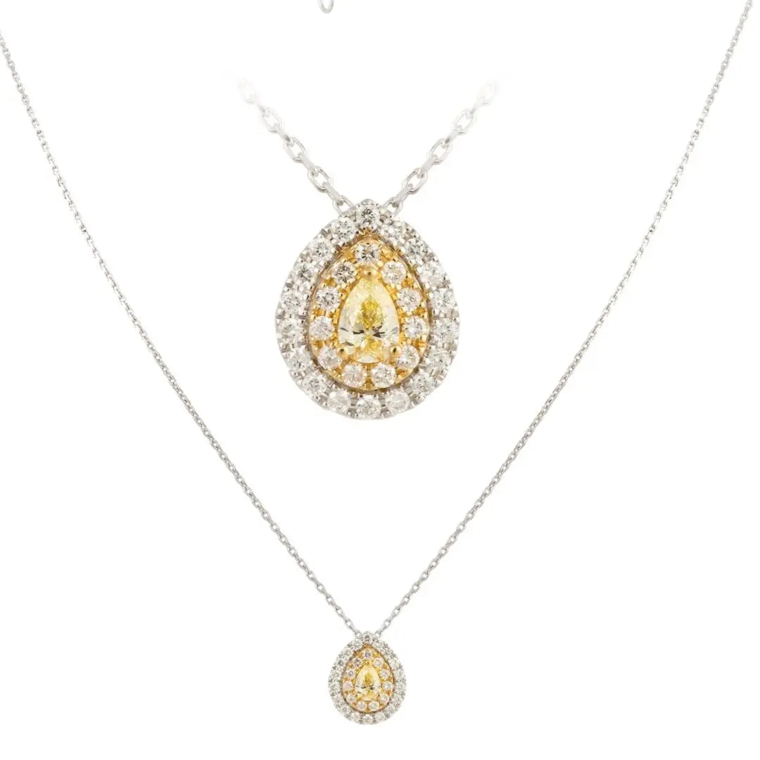 White Gold Pear Shaped Pendant - Danson Jewelers White Gold Necklaces