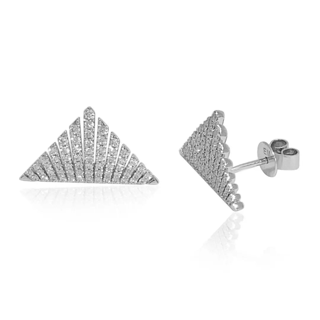 White Gold Triangle Studs - Danson Jewelers White Gold Earrings