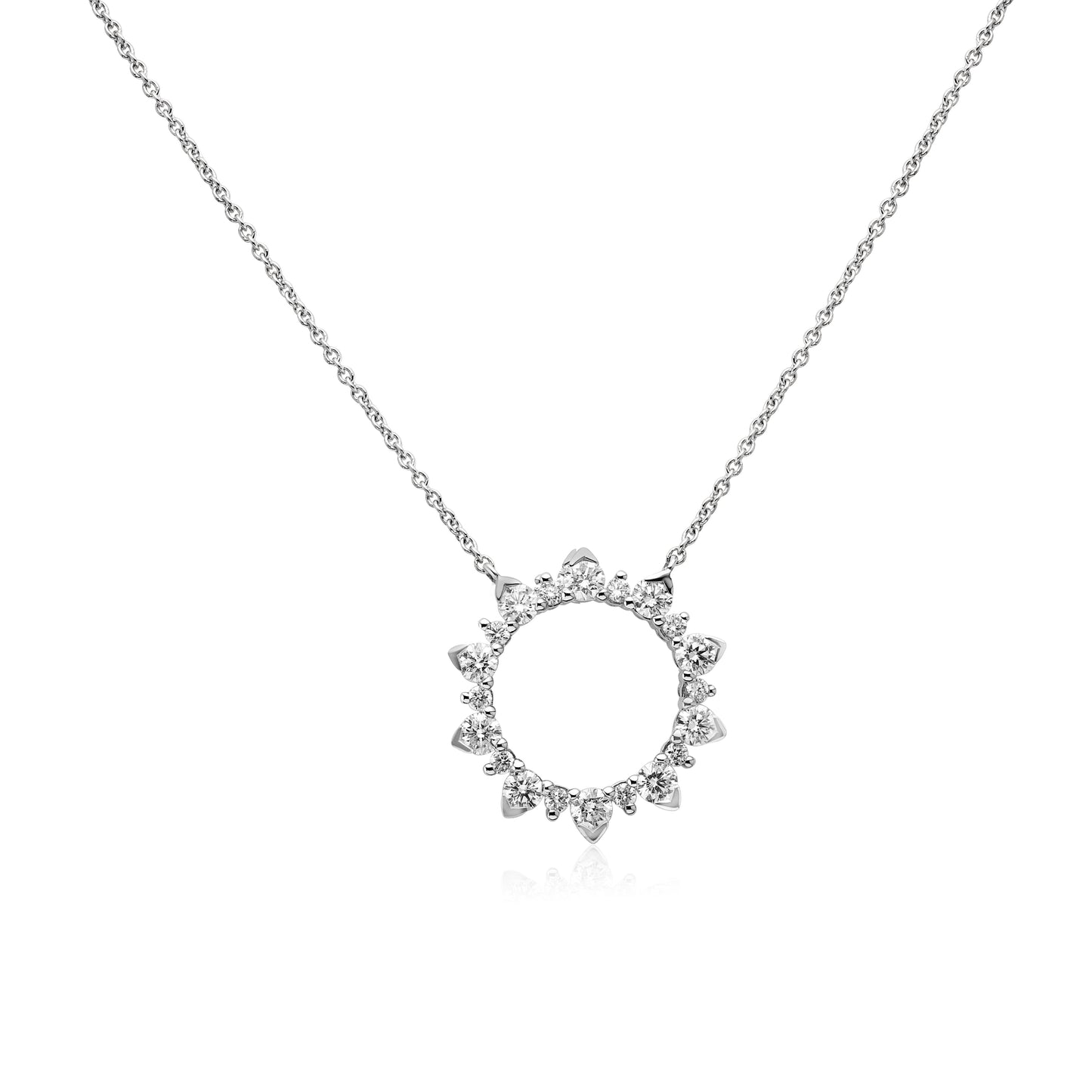 White Gold Necklaces 14k Diamond Circle Pendant dansonjewelers Danson Jewelers 