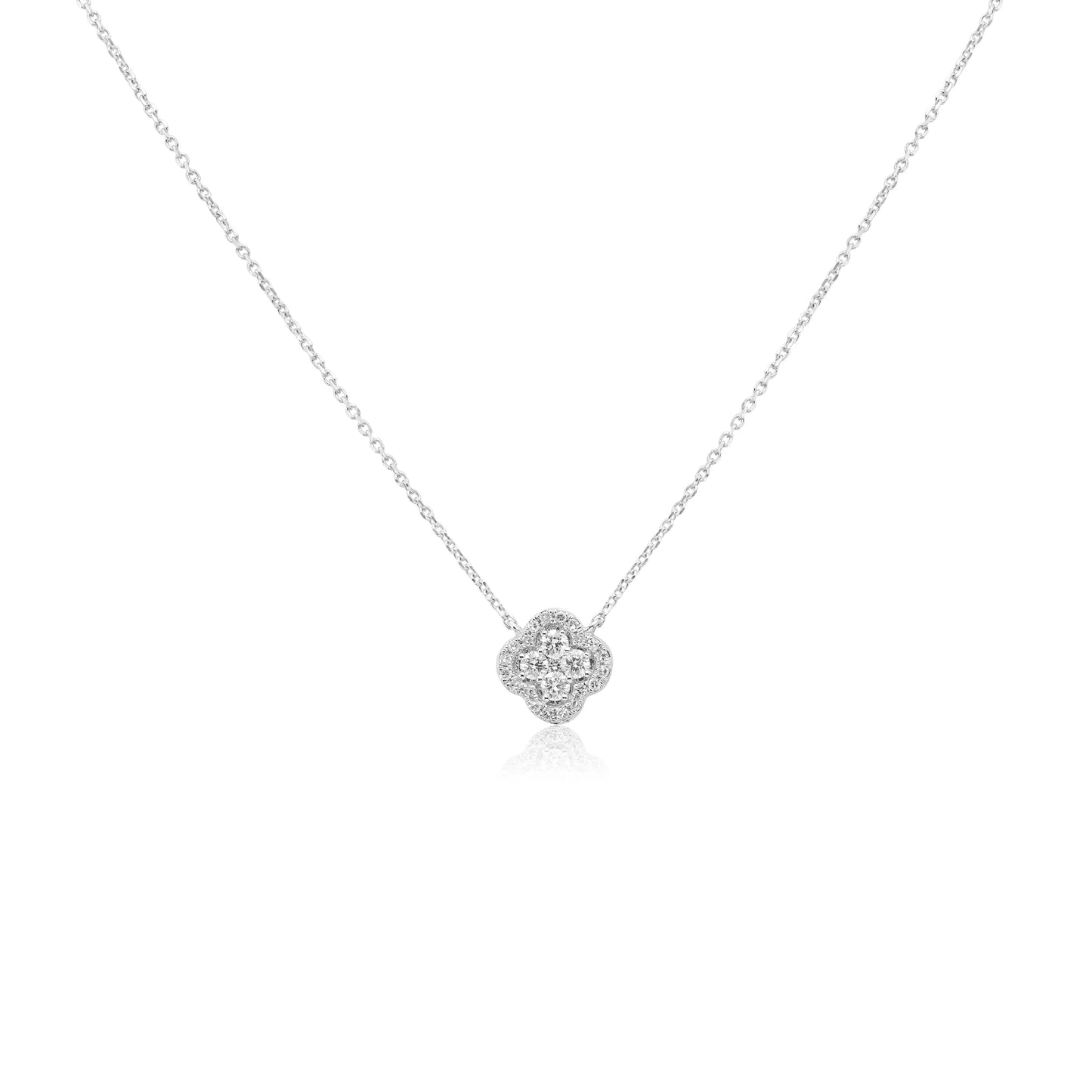 White Gold Necklaces 14k White Gold Diamond Cluster Pendant Danson Jewelers Danson Jewelers 