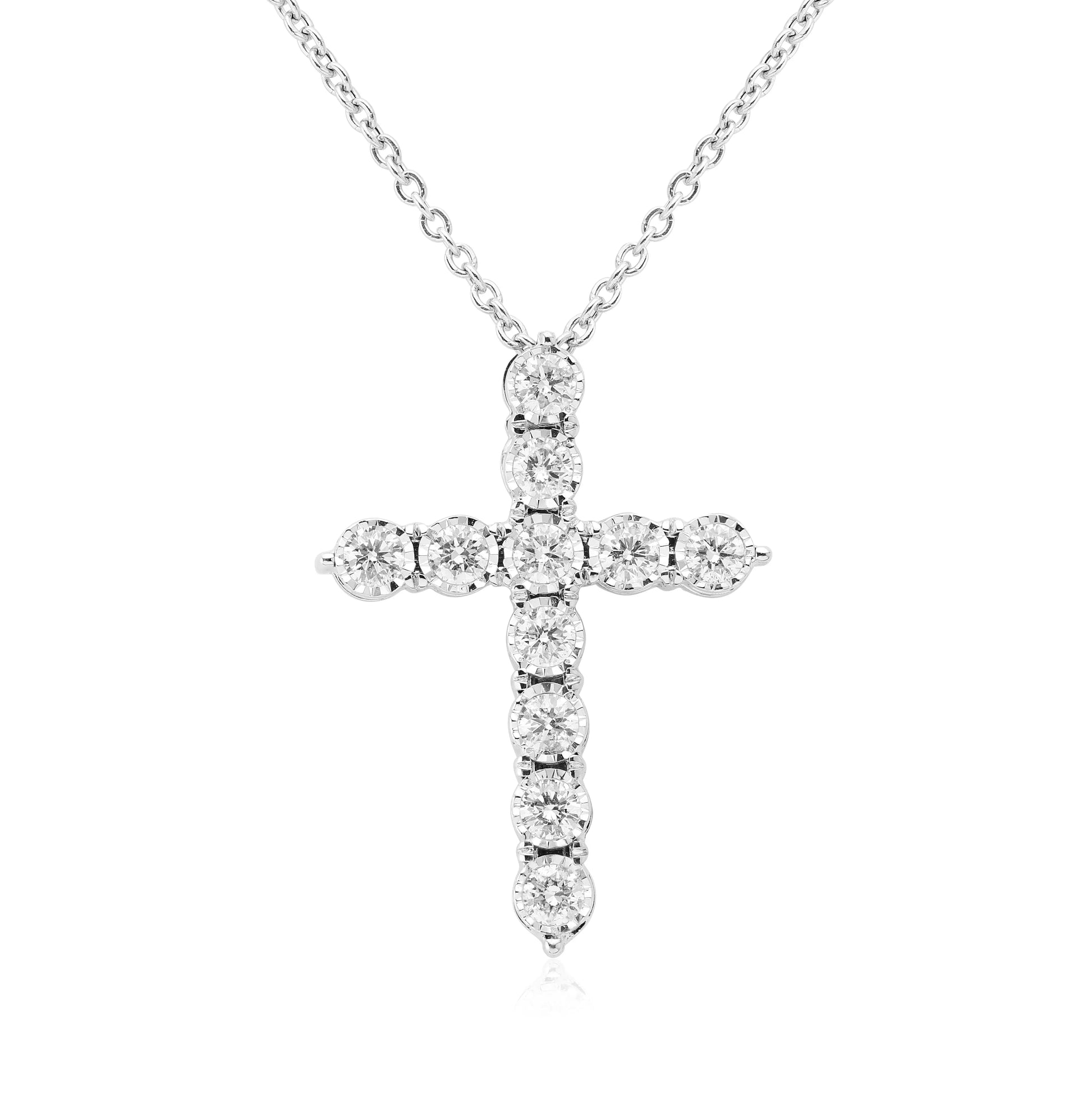 White Gold Necklaces 14k White Gold Diamond Cross Danson Jewelers Danson Jewelers 
