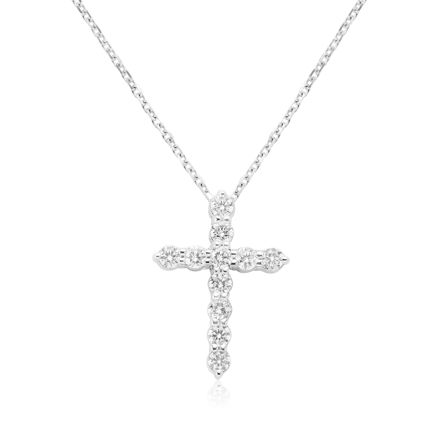 White Gold Necklaces 14k White Gold Diamond Cross Danson Jewelers Danson Jewelers 