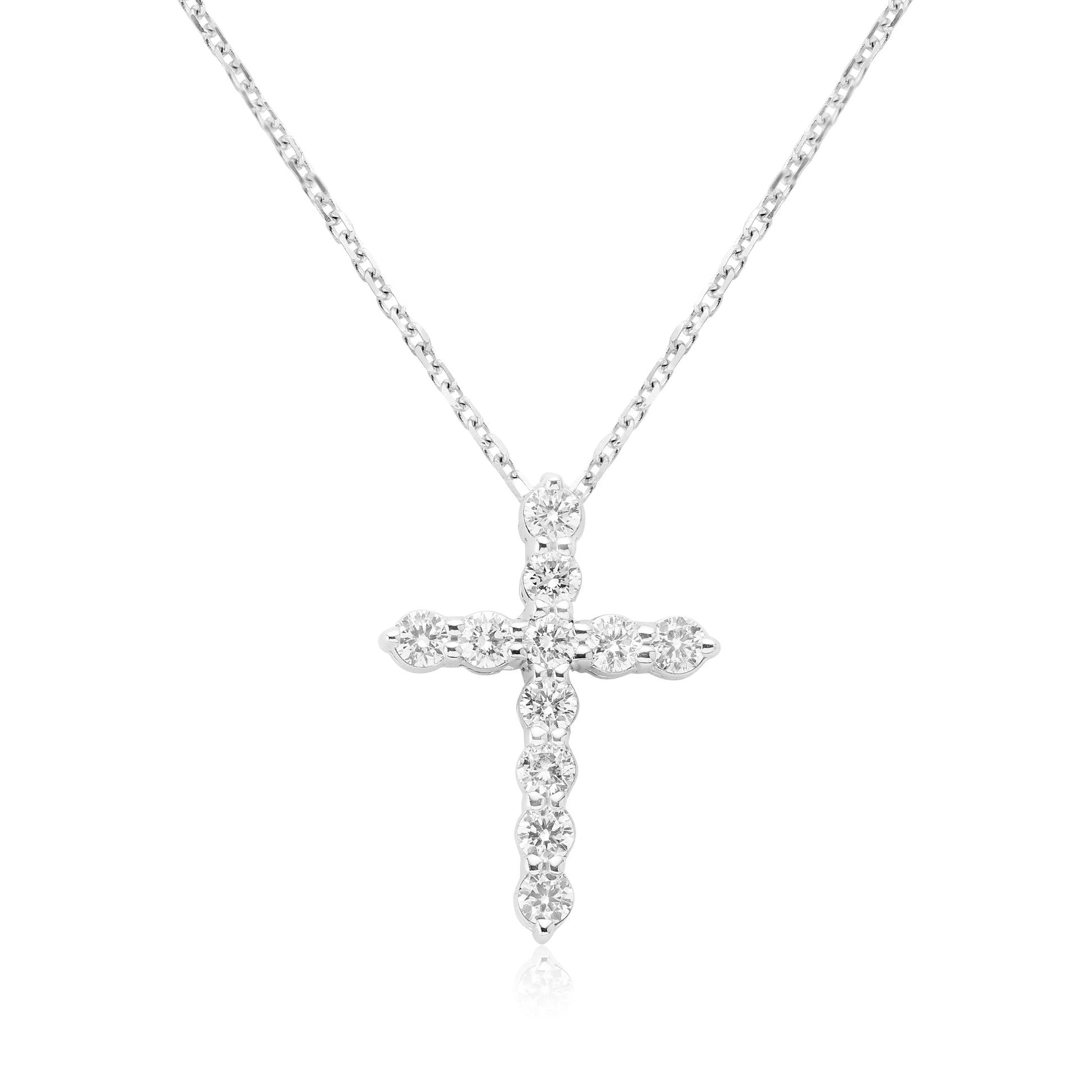 White Gold Necklaces 14k White Gold Diamond Cross Danson Jewelers Danson Jewelers 