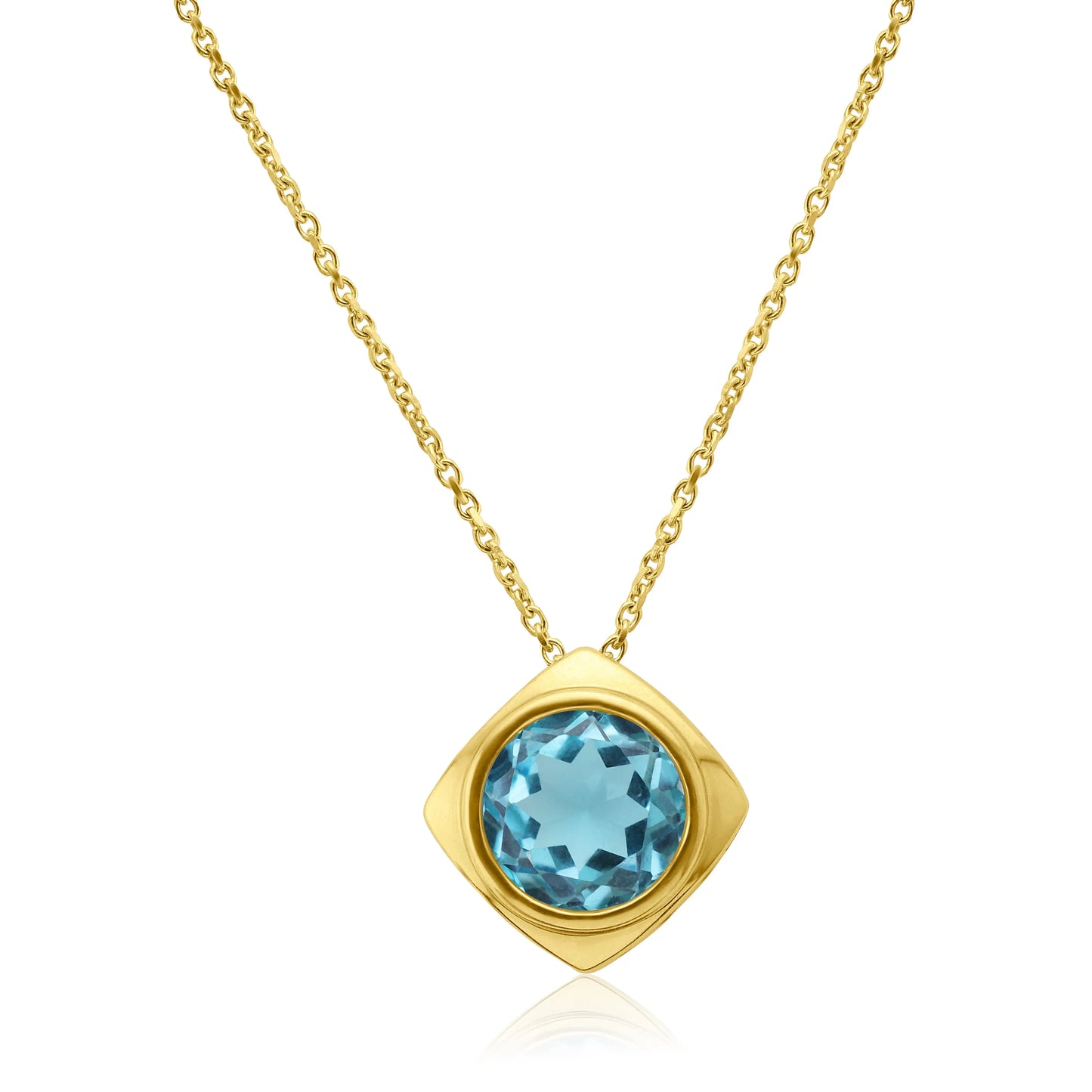 Yellow Gold Necklace 14k Yellow Gold Blue Topaz Necklace dansonjewelers Danson Jewelers 