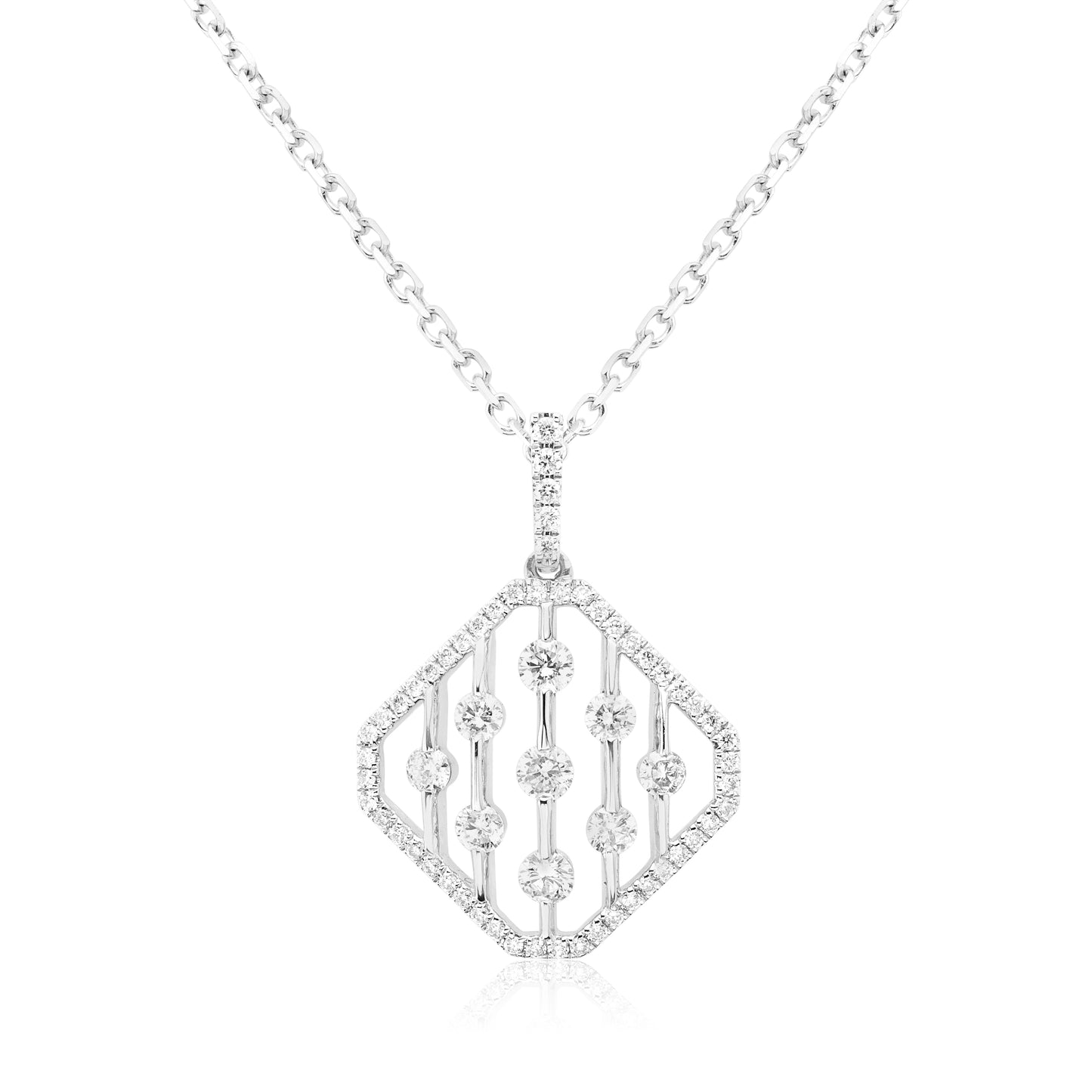 White Gold Necklaces Floating Diamond Pendant dansonjewelers Danson Jewelers 