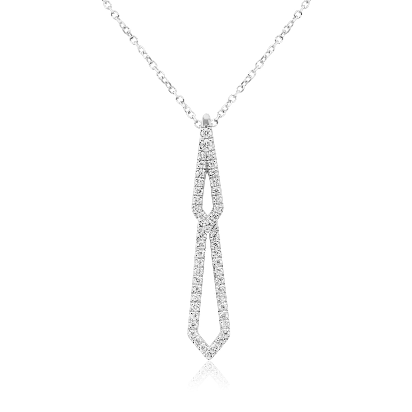 White Gold Necklaces 14k White Gold Angle Drop Pendant dansonjewelers Danson Jewelers 