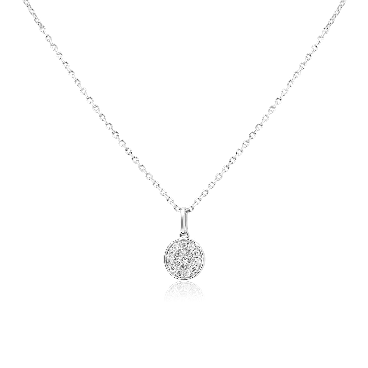 White Gold Necklaces White Gold Diamond Cluster Pendant Danson Jewelers Danson Jewelers 