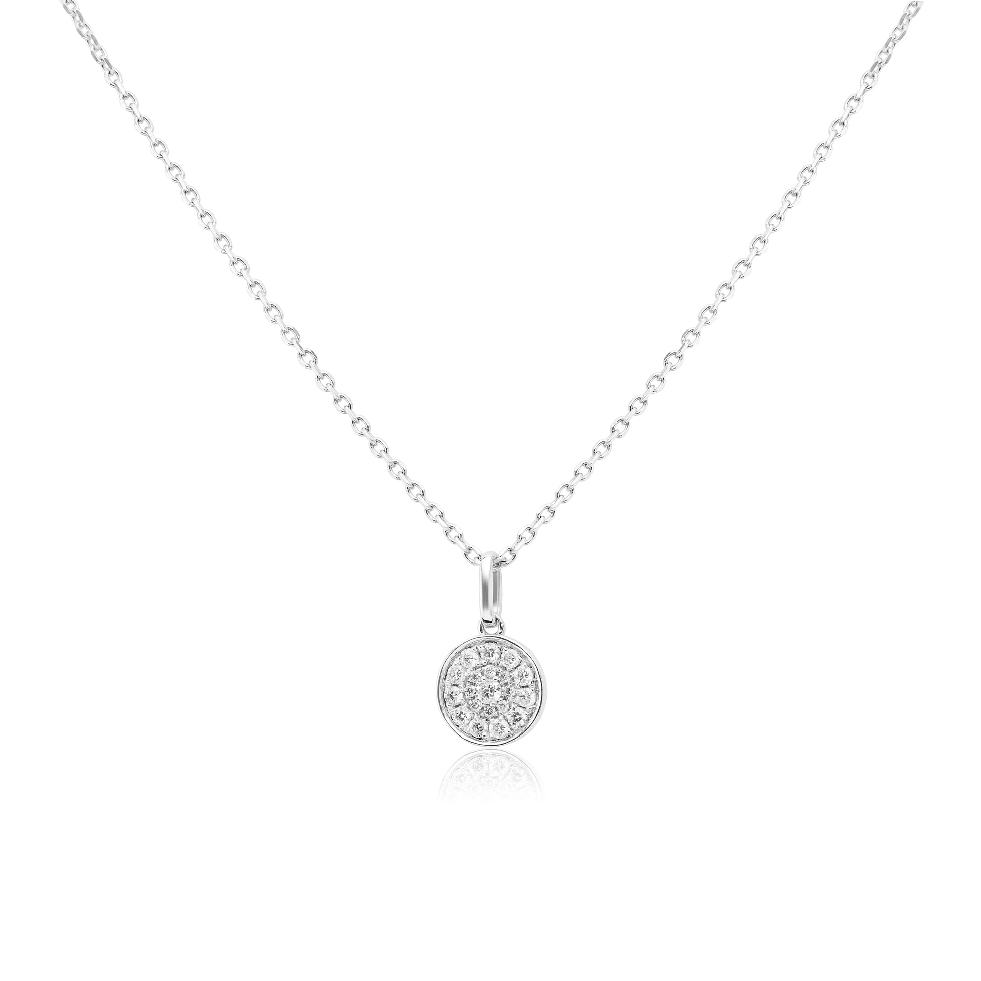 White Gold Necklaces White Gold Diamond Cluster Pendant Danson Jewelers Danson Jewelers 