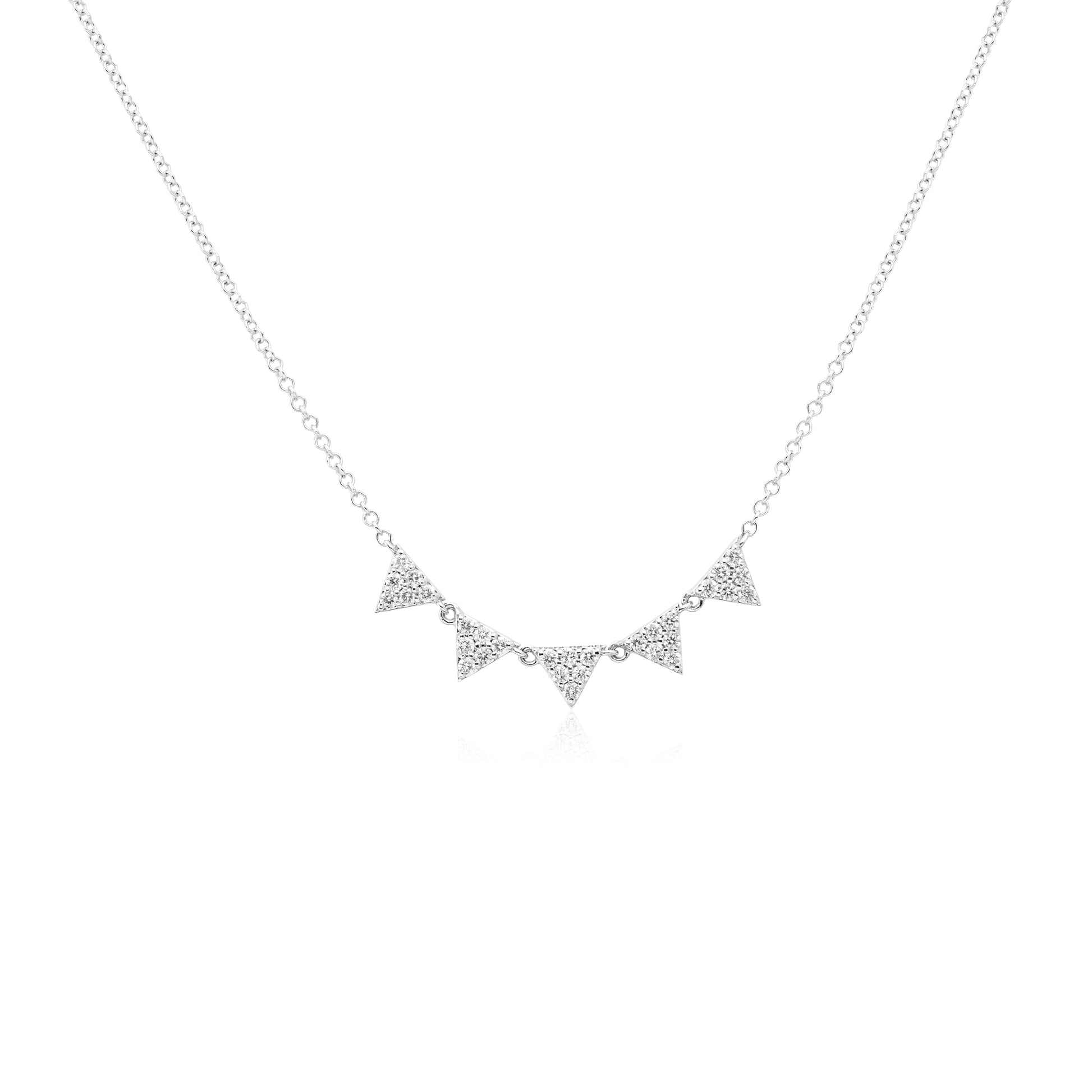 White Gold Necklaces 14k White Gold Hanging Triangle Pendant dansonjewelers Danson Jewelers 