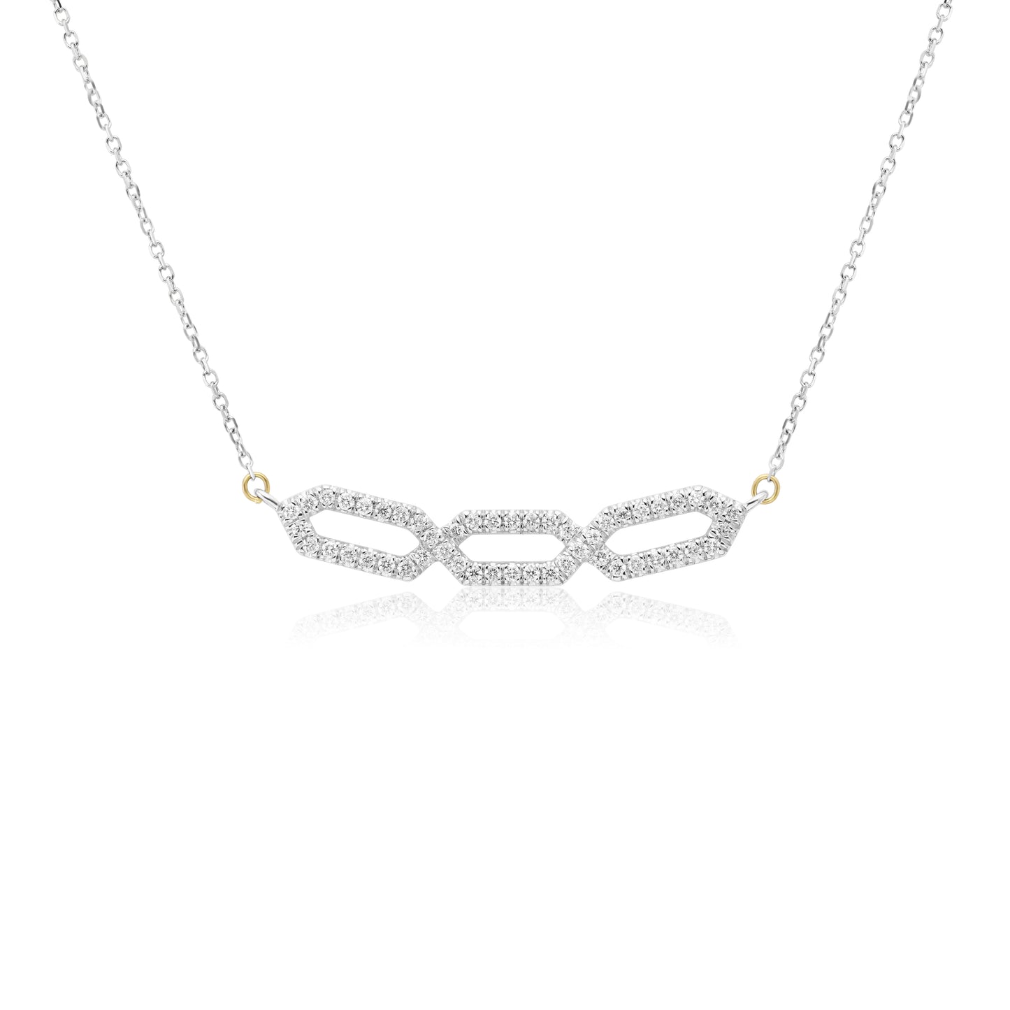 White Gold Necklaces Open Diamond Bar Pendent dansonjewelers Danson Jewelers 