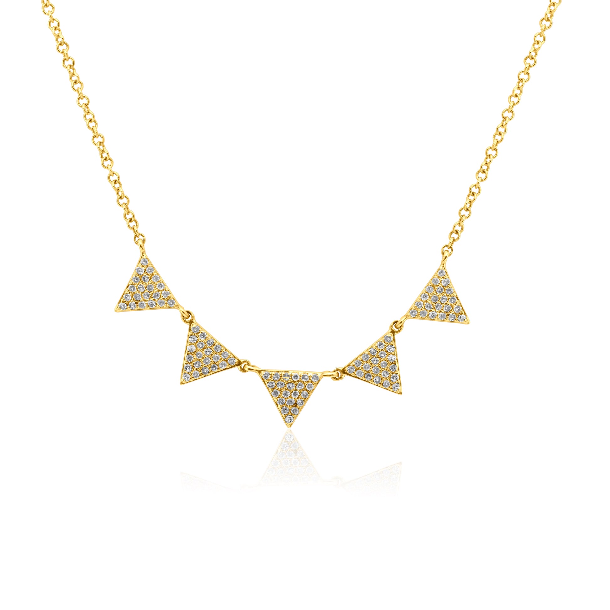 Yellow Gold Necklace Yellow Gold Diamond Triangles Necklace dansonjewelers Danson Jewelers 