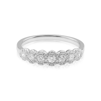 Bague En Argent Sterling Bastian Inverun - Topaze Blanche Facettée Avec Halo - Taille 7.5 - Neuf Avec étiquettes