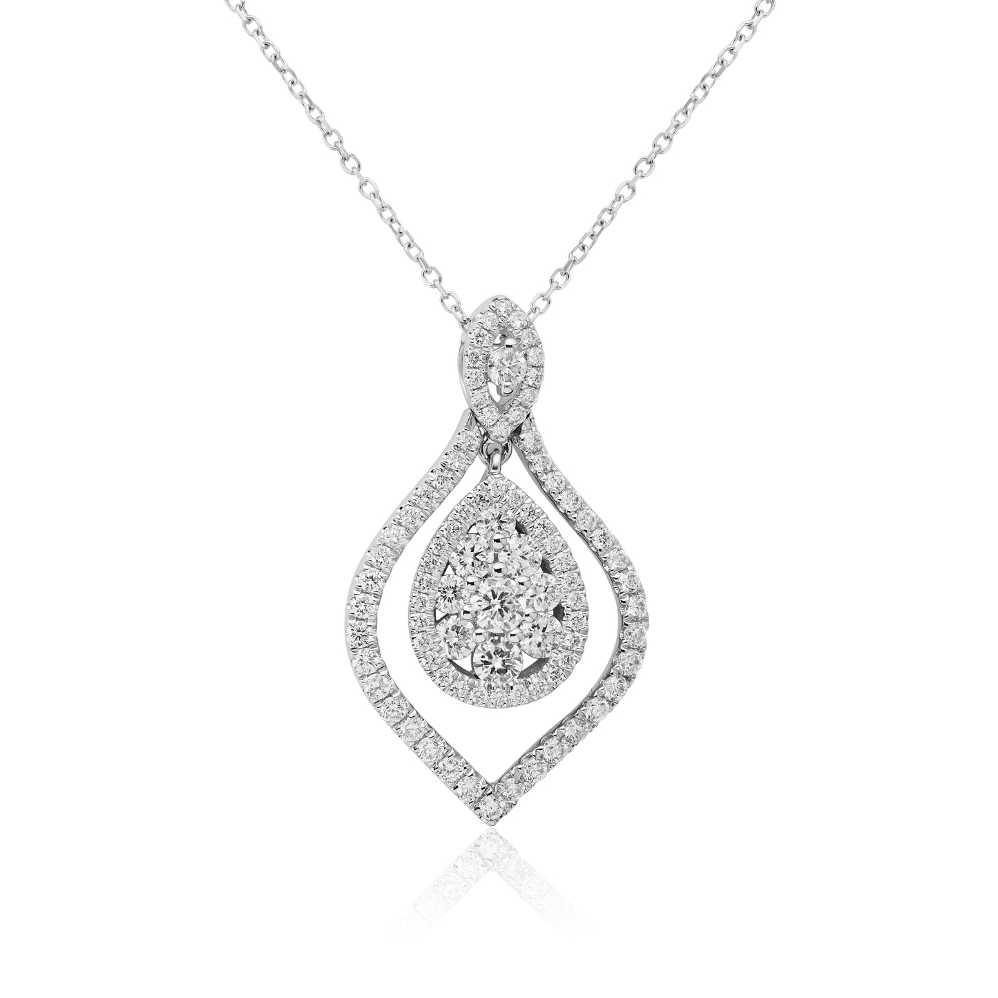 White Gold Necklaces White Gold Diamond teardrop necklace dansonjewelers Danson Jewelers 