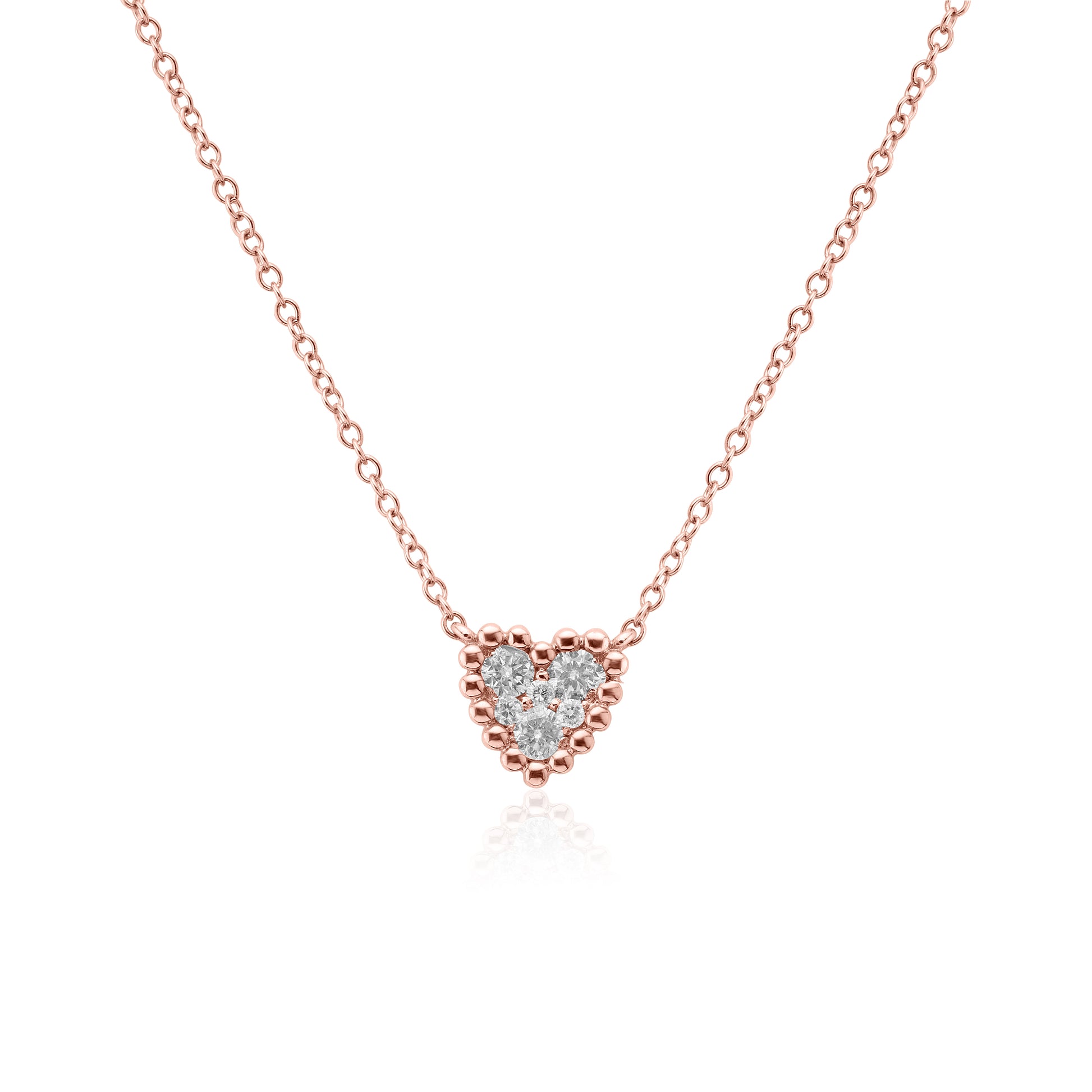 Rose Gold Necklaces 14k Rose Gold Diamond Heart dansonjewelers Danson Jewelers 
