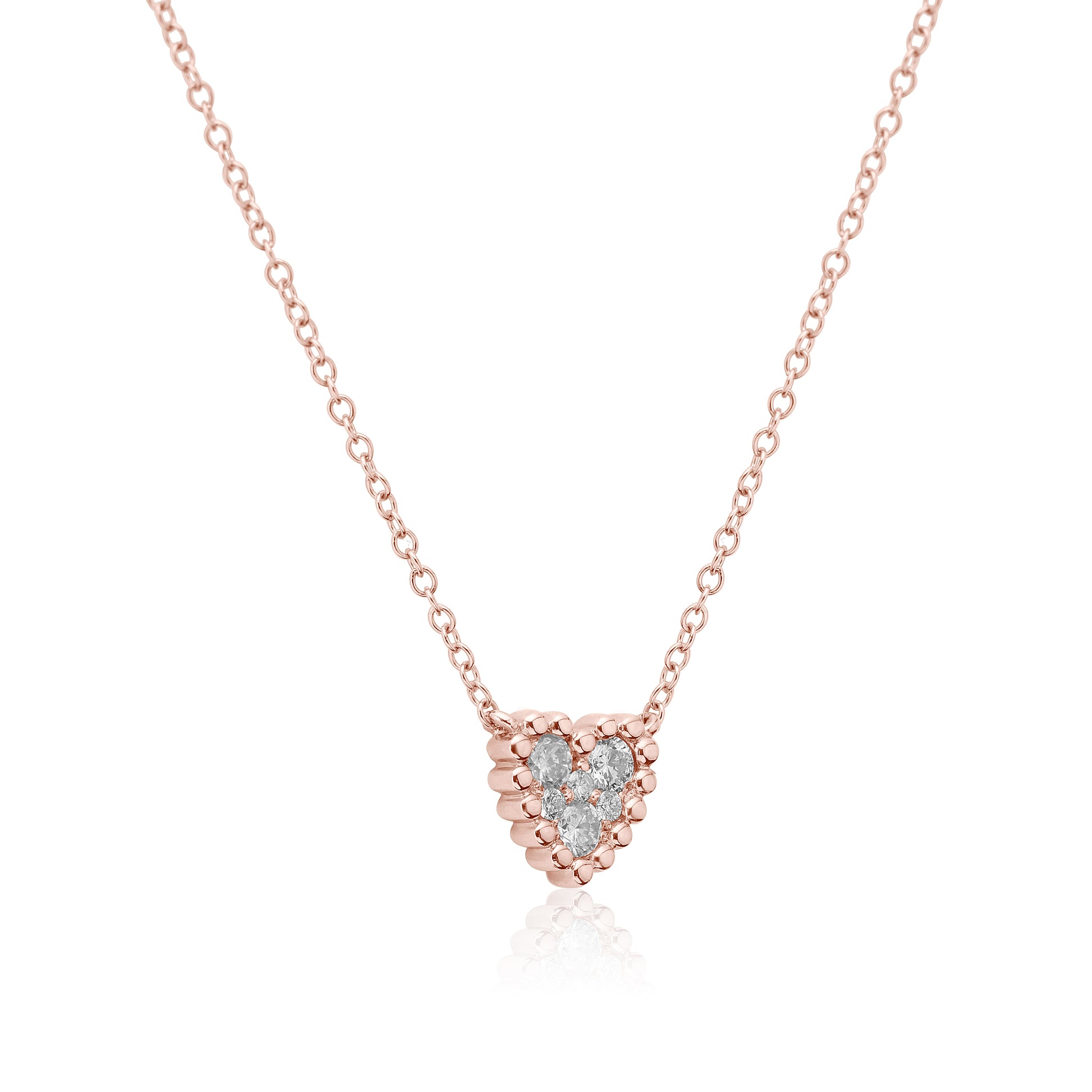 Rose Gold Necklaces 14k Rose Gold Diamond Heart dansonjewelers Danson Jewelers 